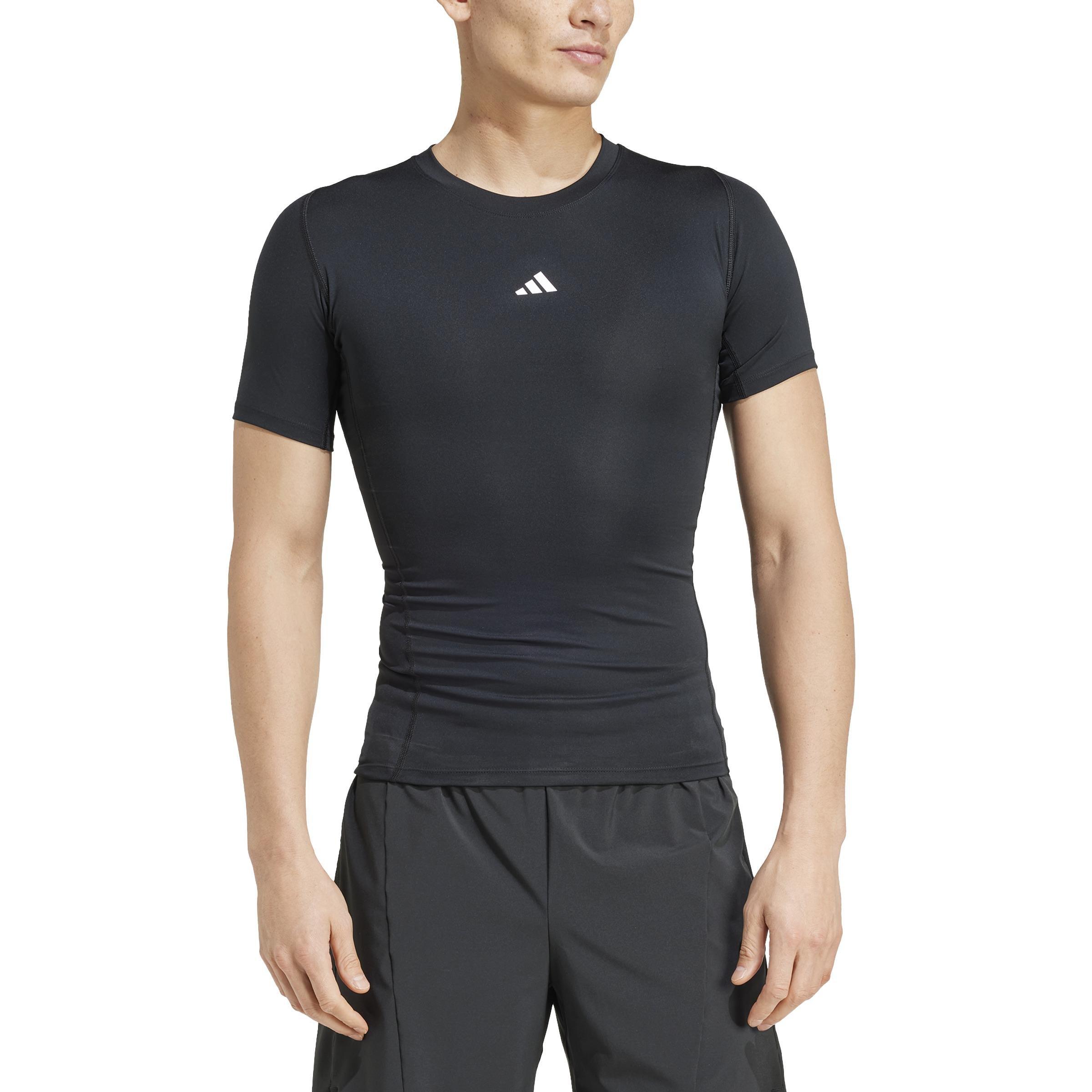 Men Techfit Compression Training T-Shirt, Black, A701_ONE, large image number 1