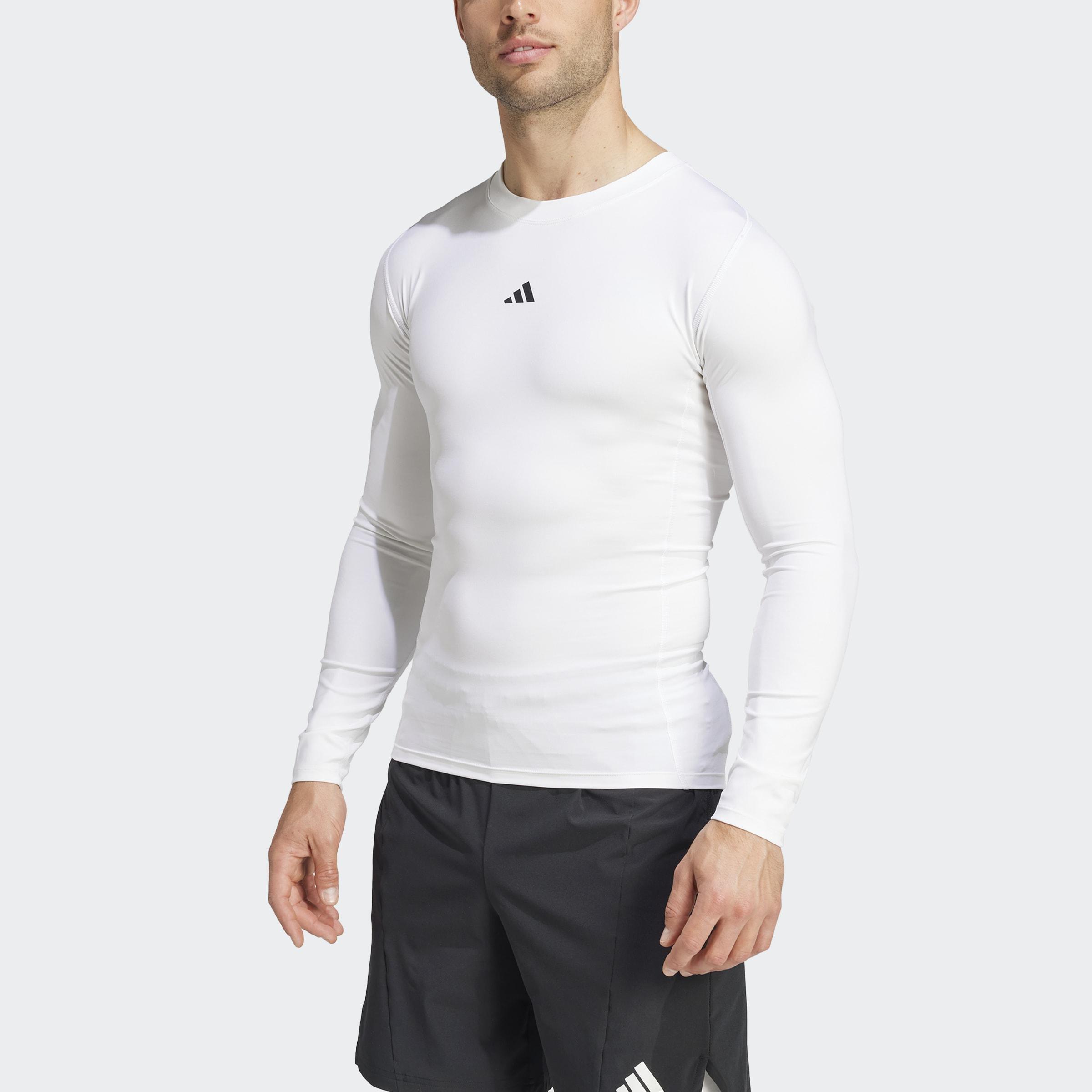 TECHFIT Compression Training Long Sleeve Long-Sleeve Top, White, A701_ONE, medium