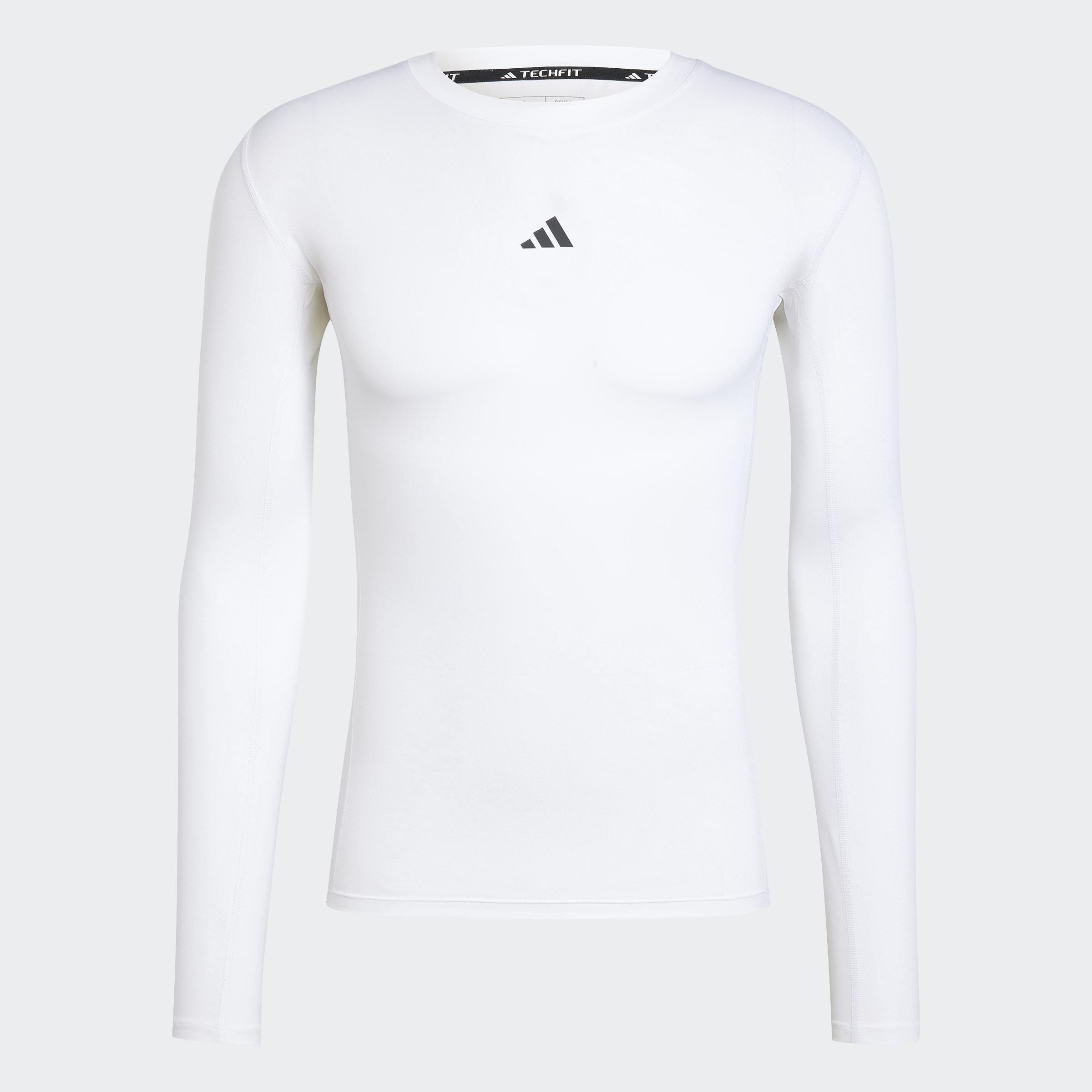 TECHFIT Compression Training Long Sleeve Long-Sleeve Top, White, A701_ONE, medium