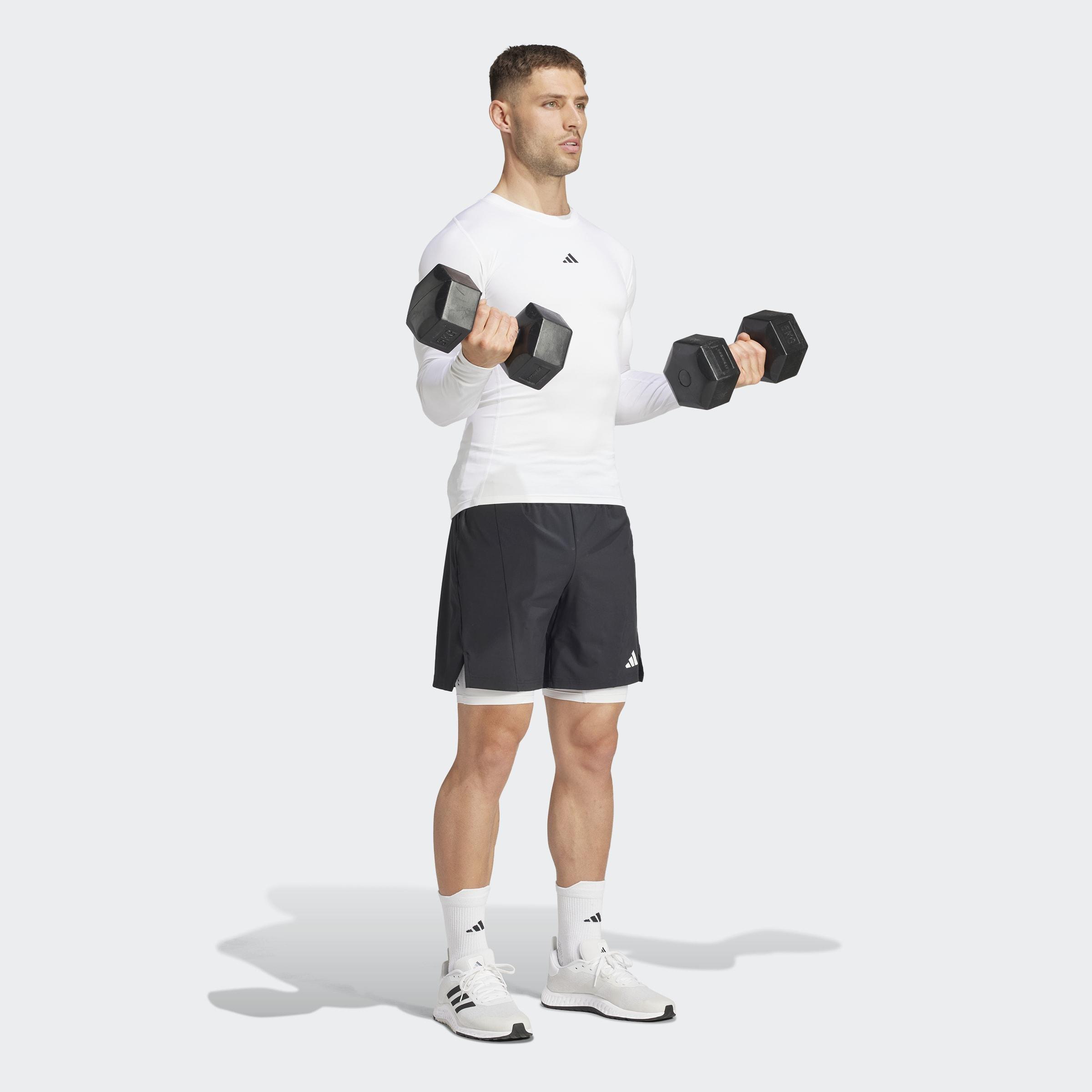 TECHFIT Compression Training Long Sleeve Long-Sleeve Top, White, A701_ONE, large image number 5