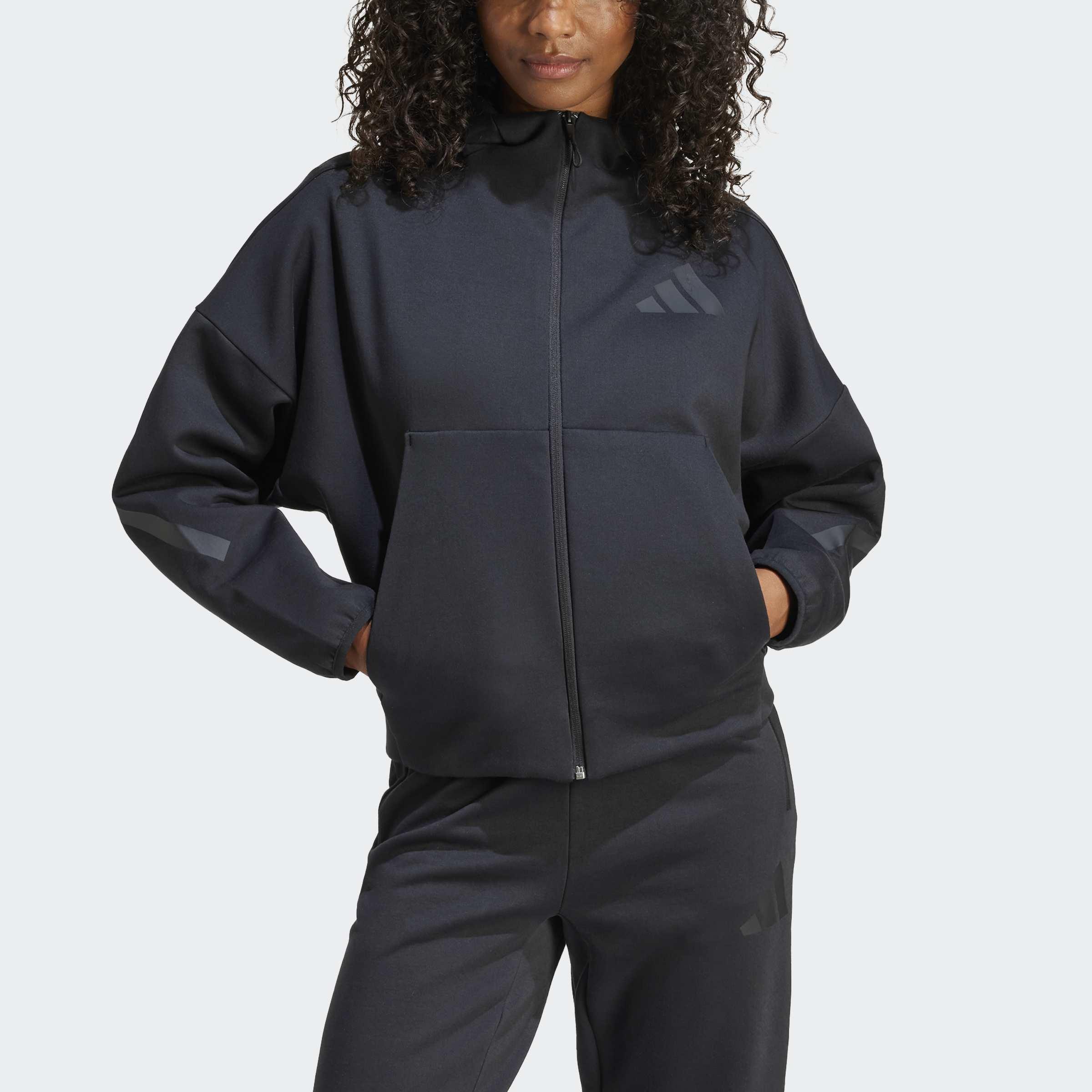 adidas Z.N.E. Full-Zip Hoodie, Black, A701_ONE, large image number 3