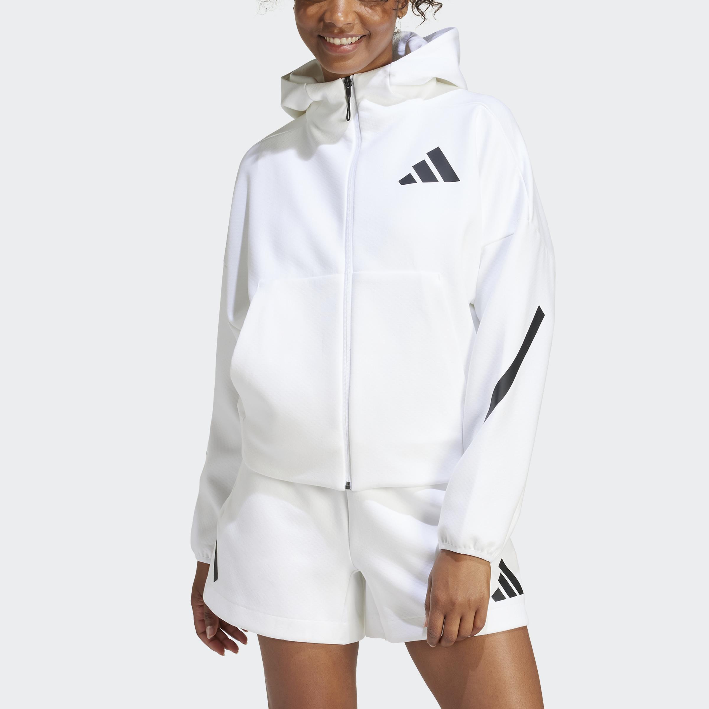 adidas Z.N.E. Full-Zip Hoodie, White, A701_ONE, large image number 1