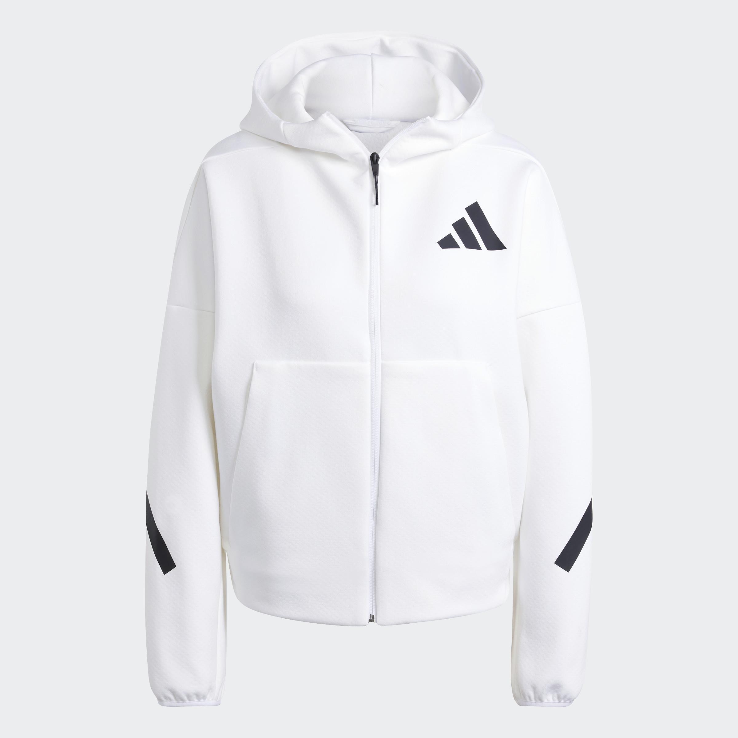 adidas Z.N.E. Full-Zip Hoodie, White, A701_ONE, large image number 3