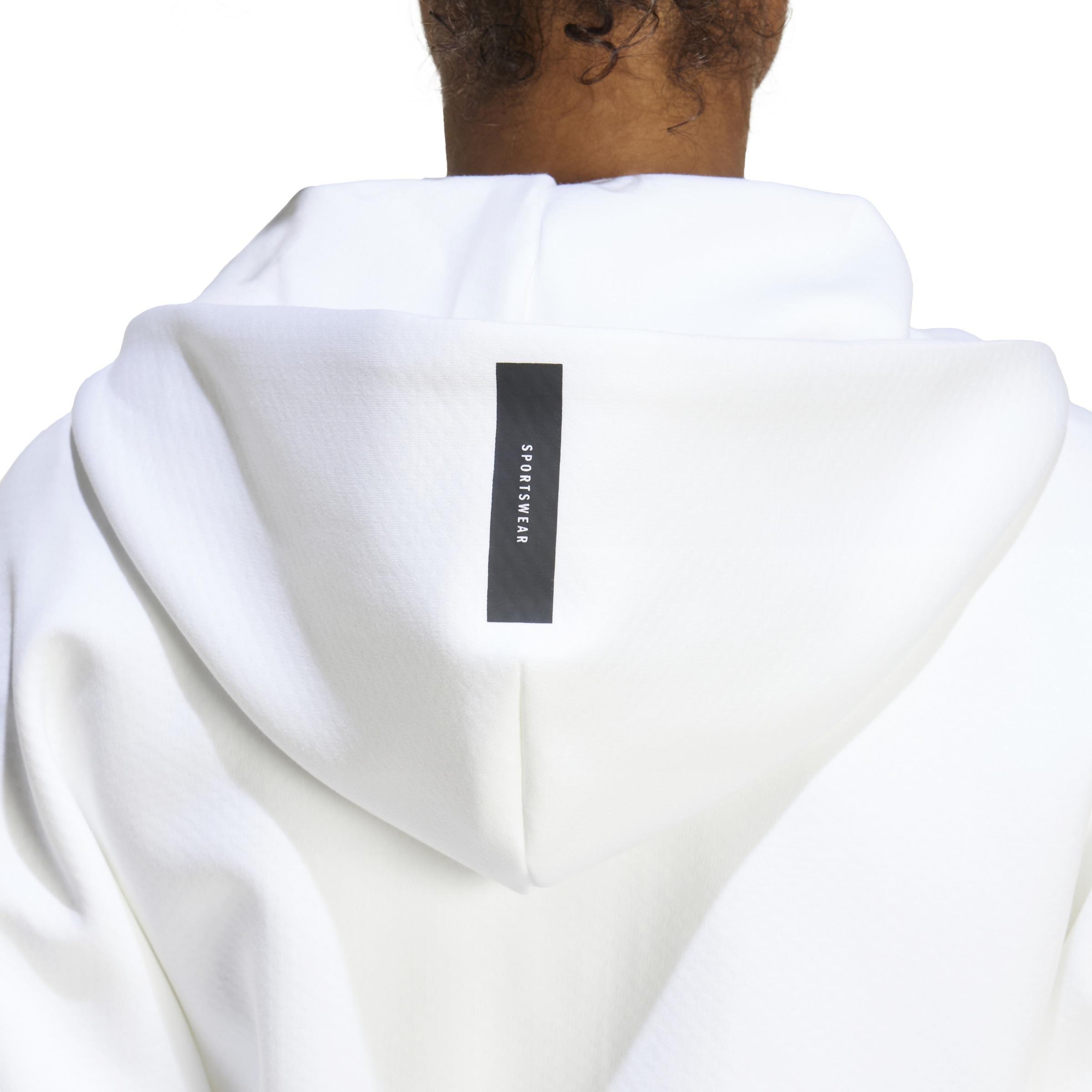 adidas Z.N.E. Full-Zip Hoodie, White, A701_ONE, large image number 4