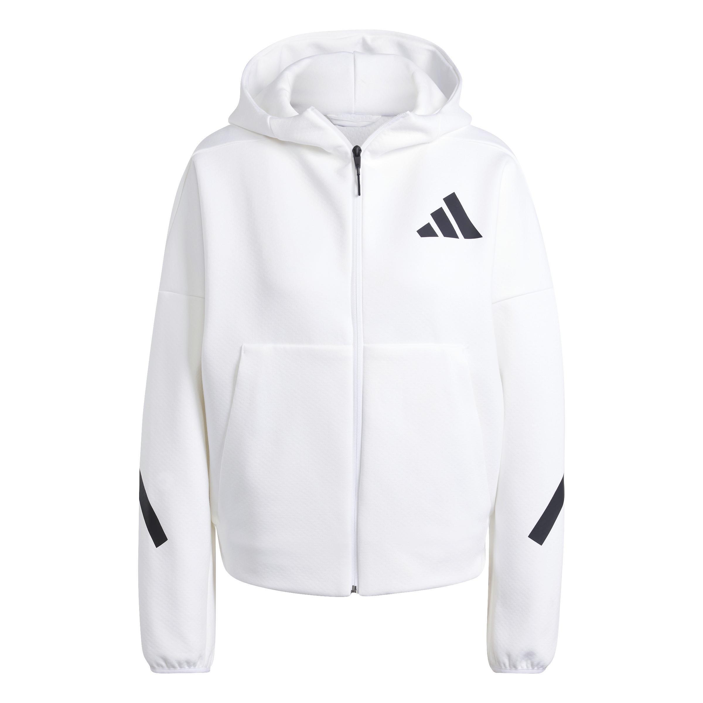 adidas Z.N.E. Full-Zip Hoodie, White, A701_ONE, large image number 4