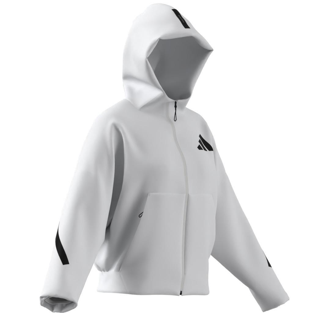 adidas Z.N.E. Full-Zip Hoodie, White, A701_ONE, large image number 7