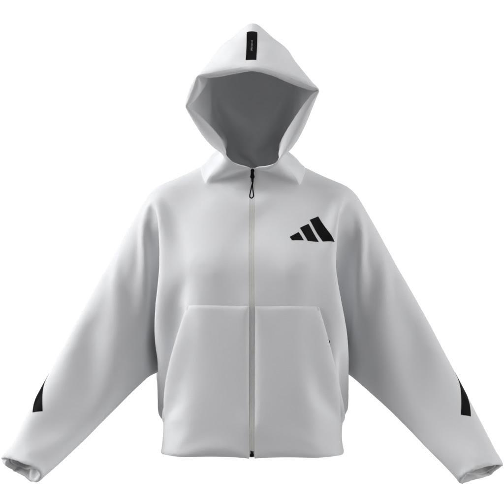 adidas Z.N.E. Full-Zip Hoodie, White, A701_ONE, large image number 11