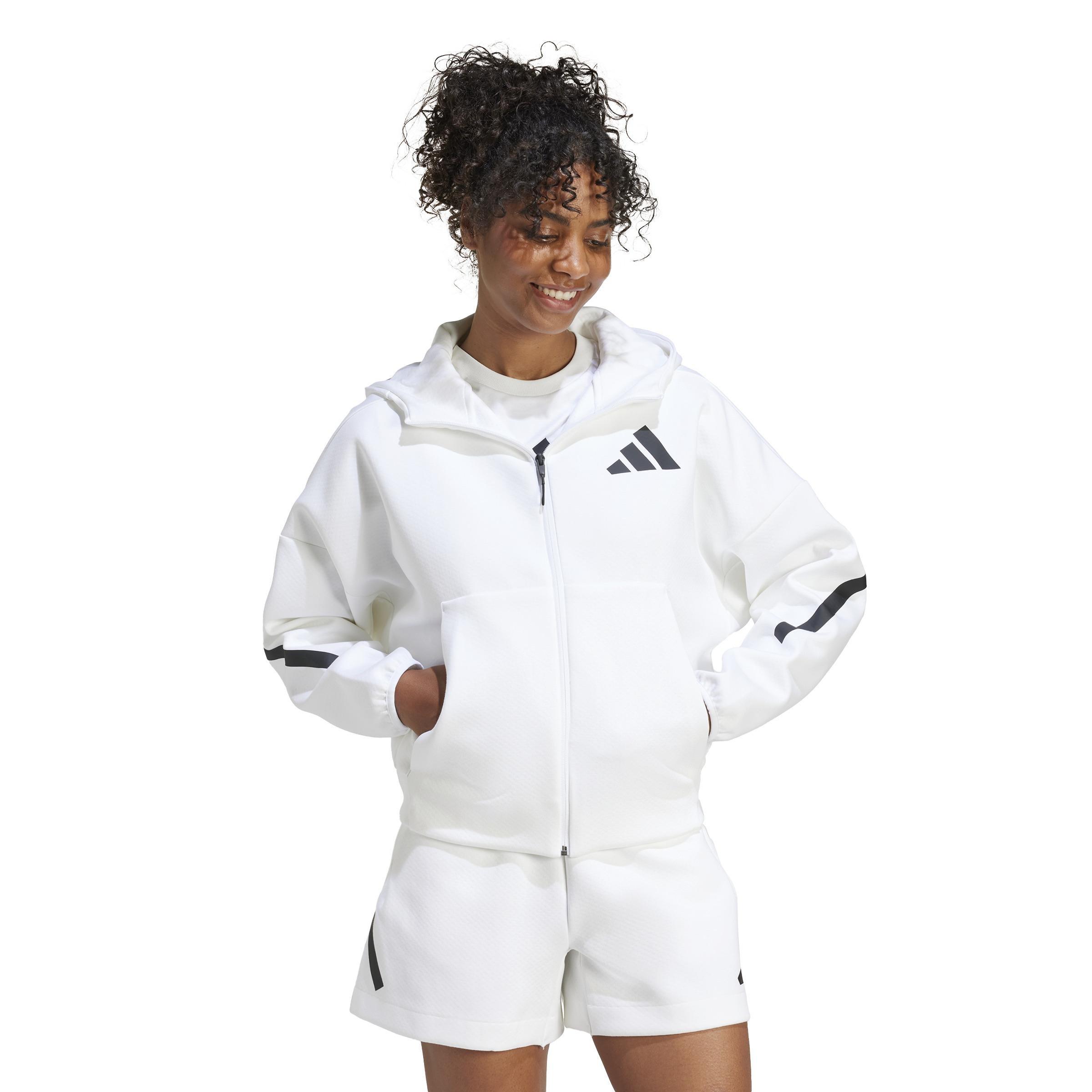 adidas Z.N.E. Full-Zip Hoodie, White, A701_ONE, large image number 13