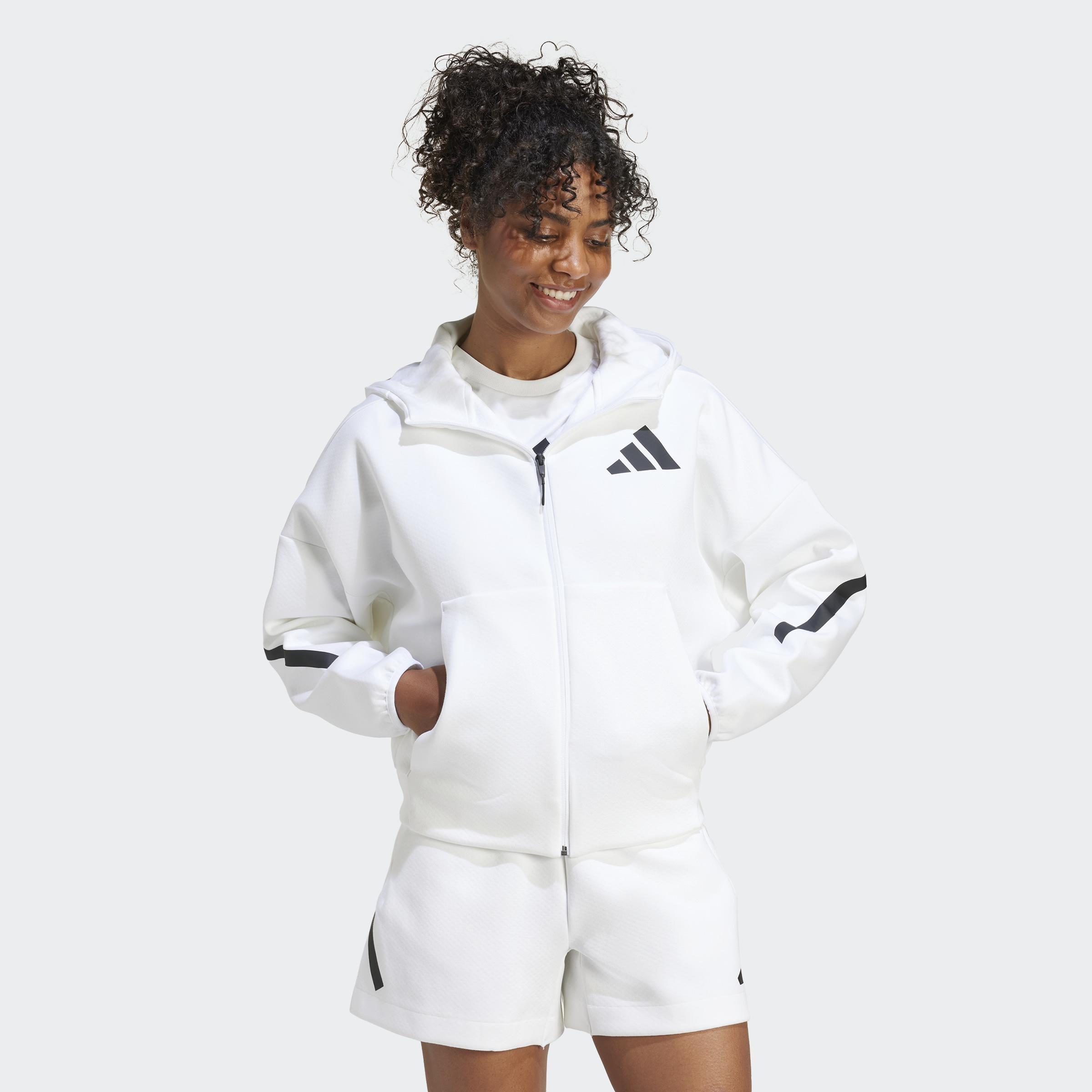 adidas Z.N.E. Full-Zip Hoodie, White, A701_ONE, large image number 13