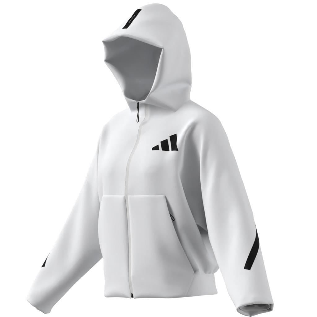 adidas Z.N.E. Full-Zip Hoodie, White, A701_ONE, large image number 14
