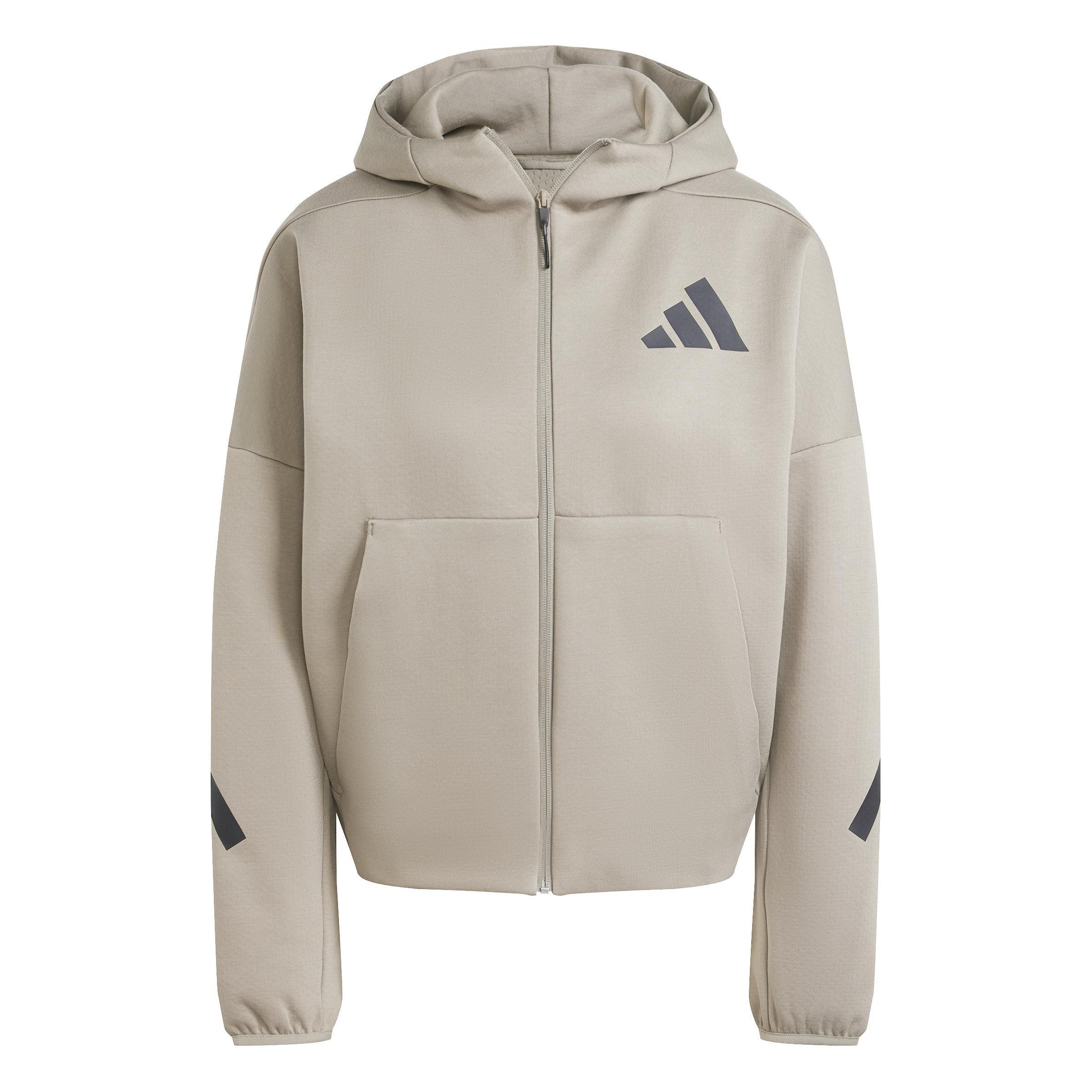 Adidas Z.N.E. Full Zip Hoodie, Brown, A701_ONE, large image number 1