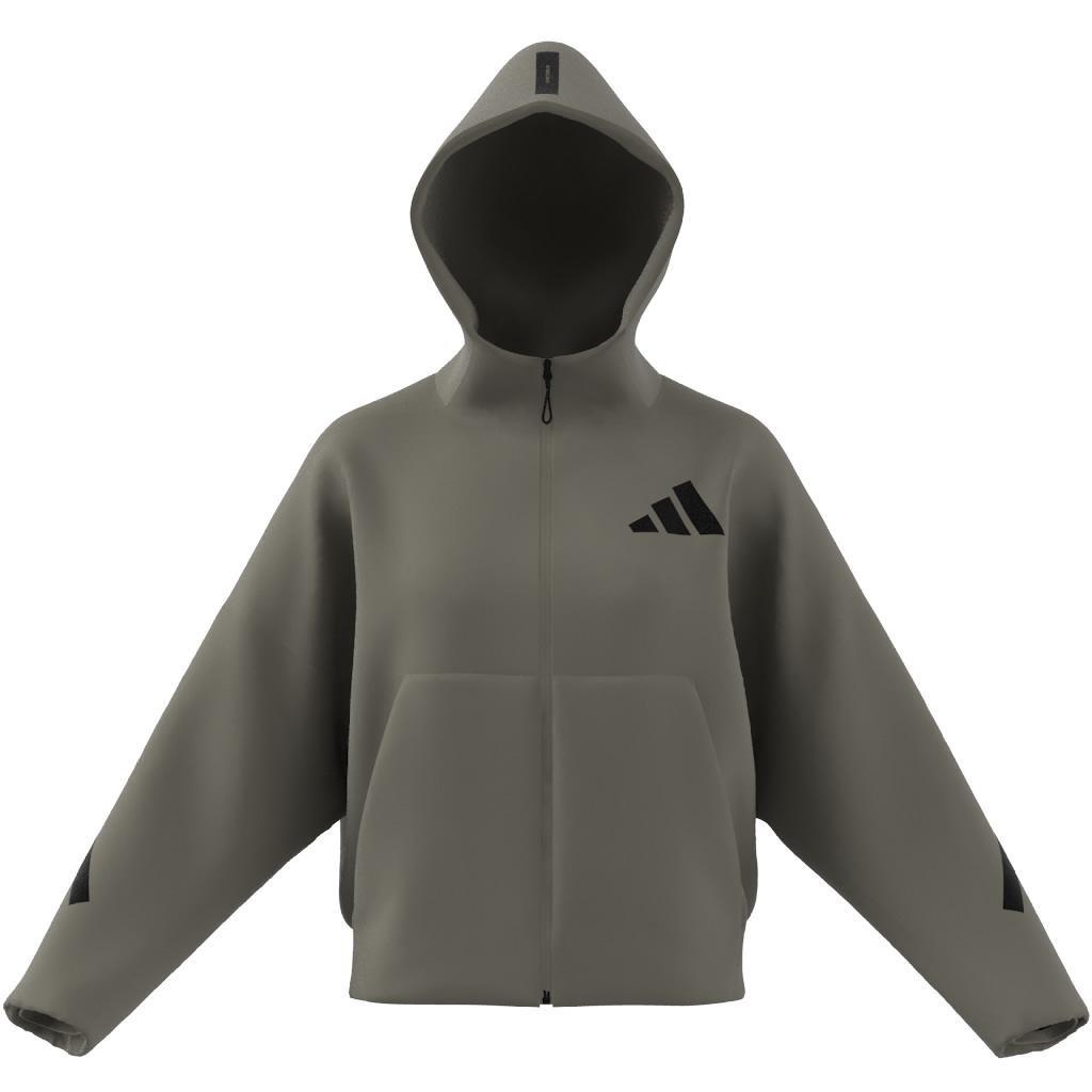 Adidas Z.N.E. Full Zip Hoodie, Brown, A701_ONE, large image number 6