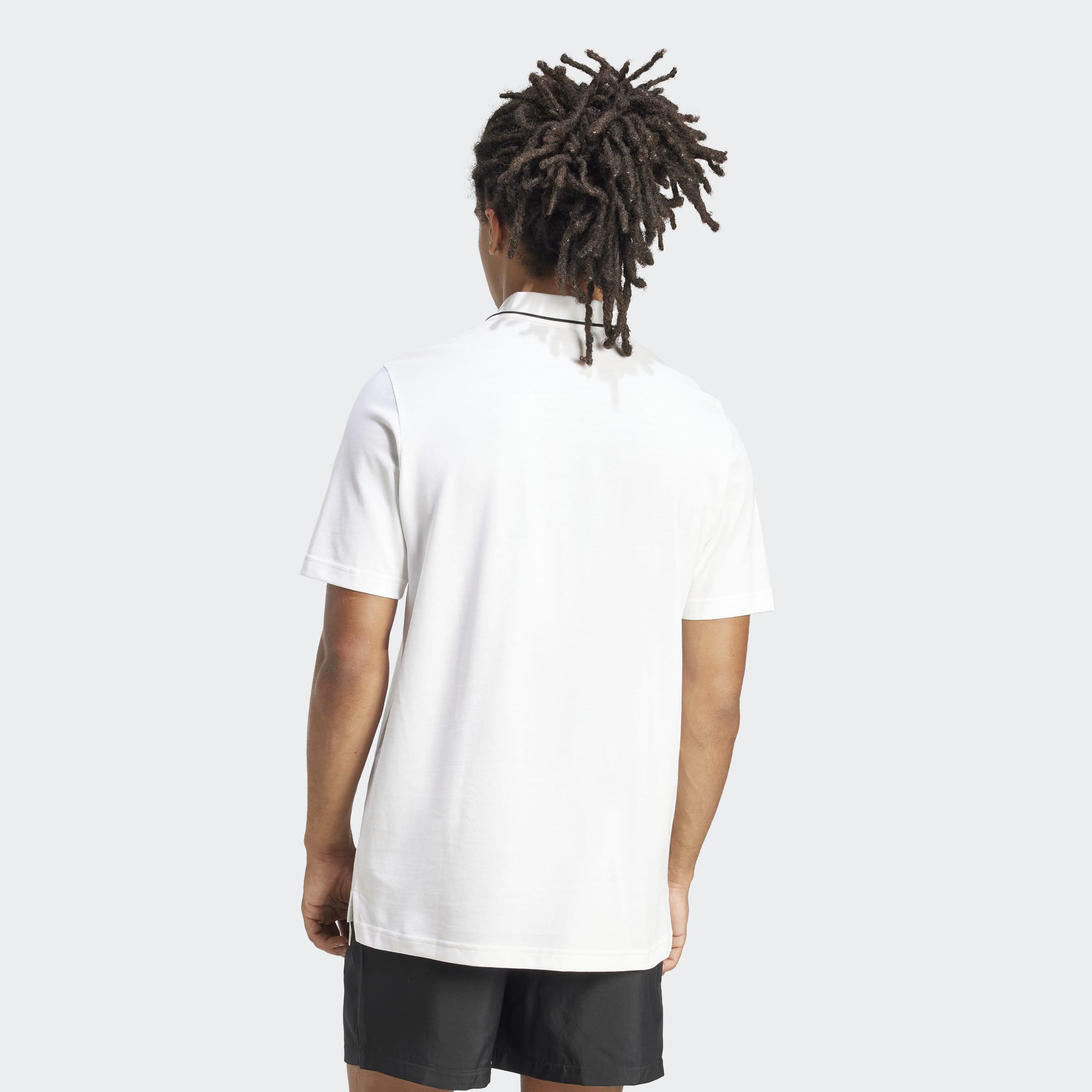Essentials Small Logo Pique Polo Shirt, White, A701_ONE, large image number 1