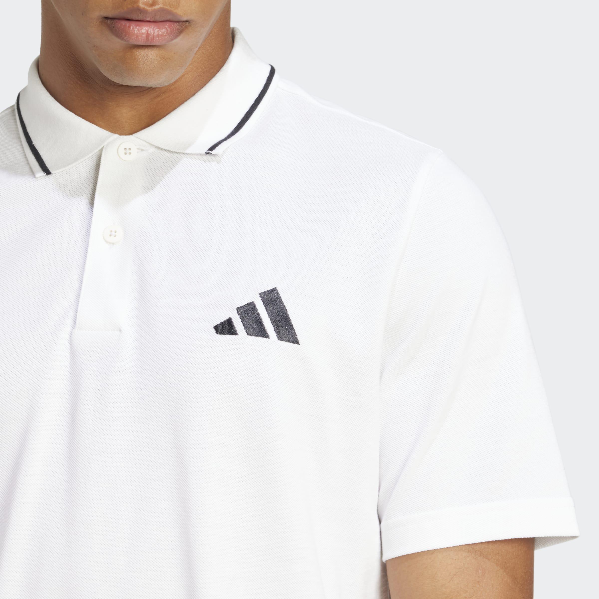 Essentials Small Logo Pique Polo Shirt, White, A701_ONE, large image number 3
