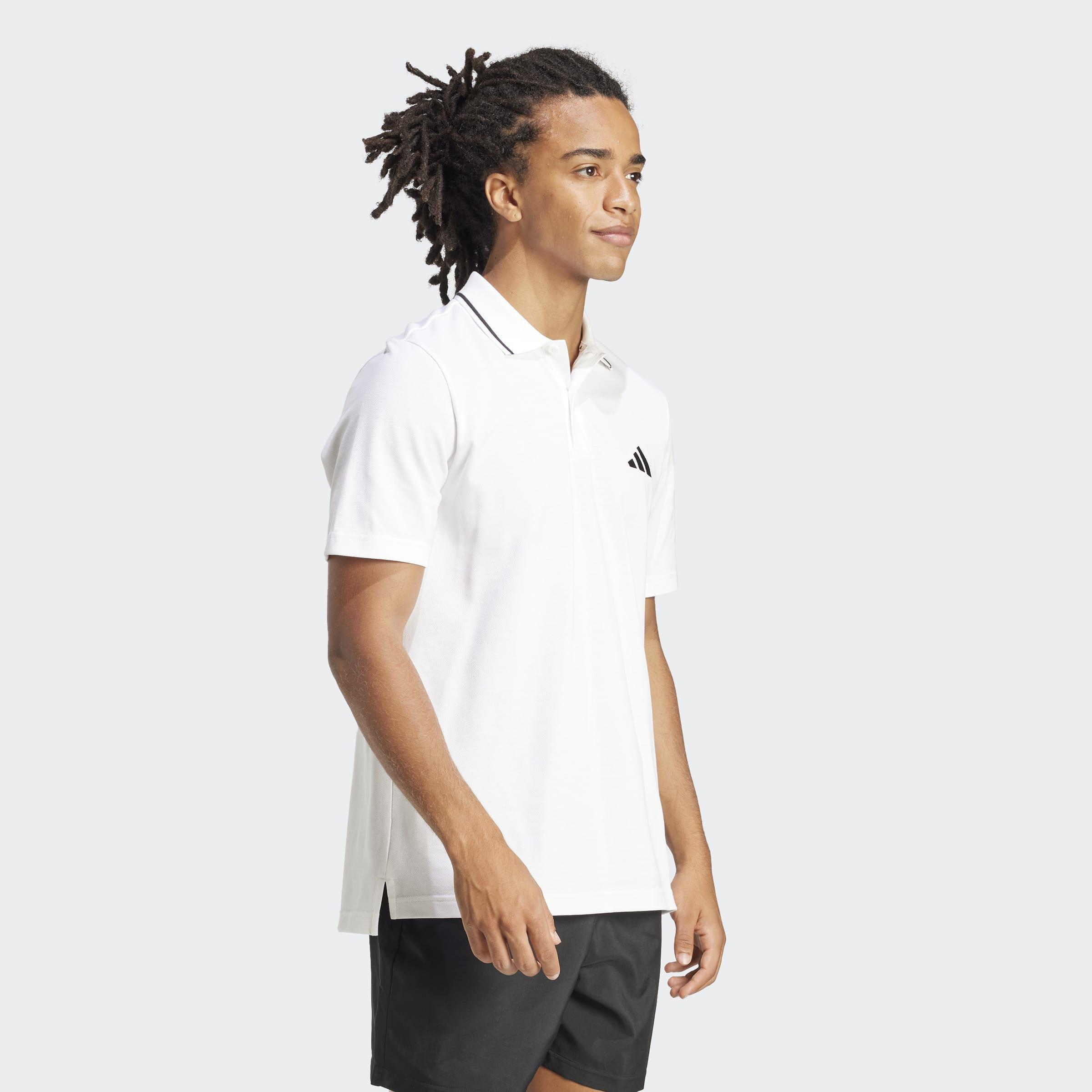 Essentials Small Logo Pique Polo Shirt, White, A701_ONE, large image number 4