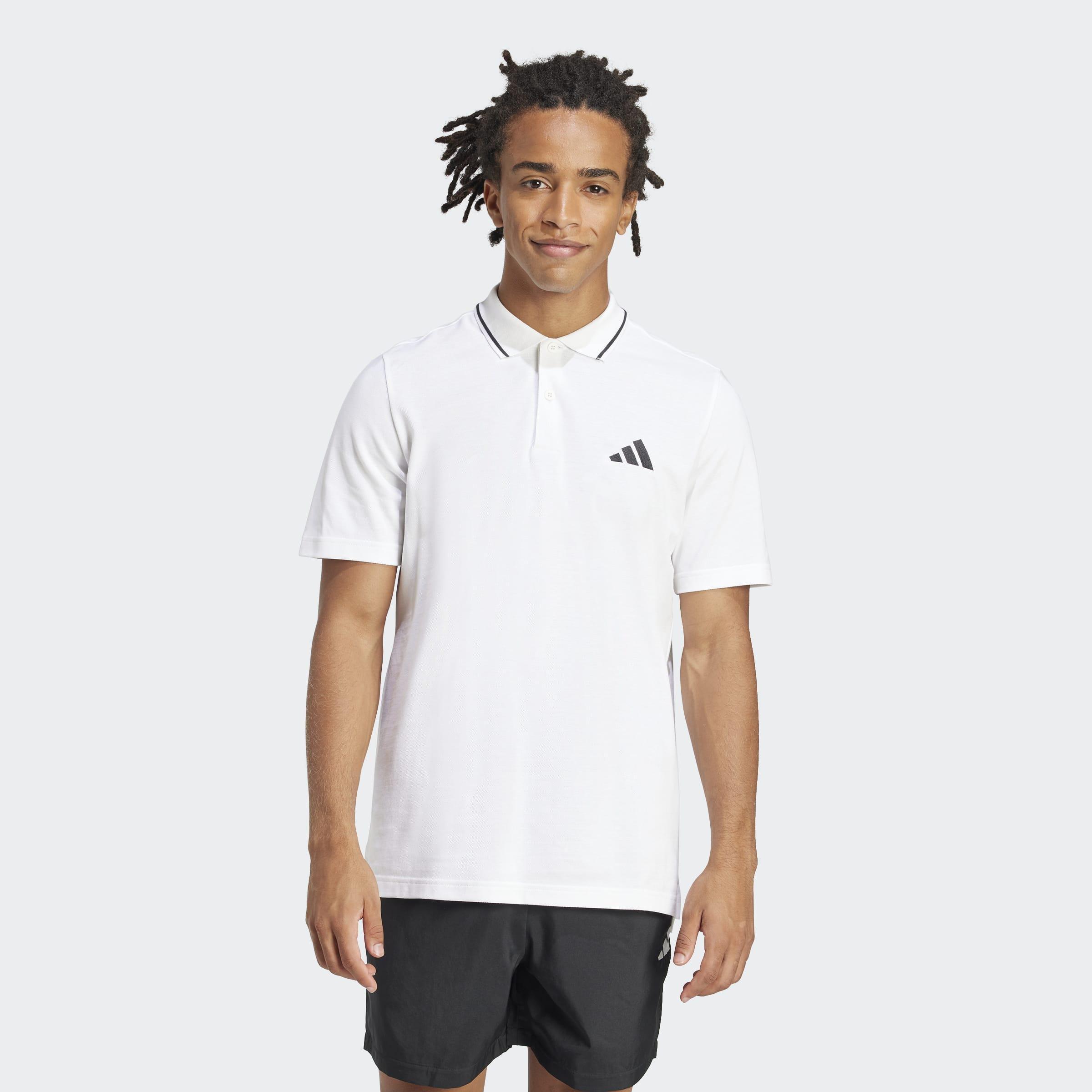 Essentials Small Logo Pique Polo Shirt, White, A701_ONE, large image number 5