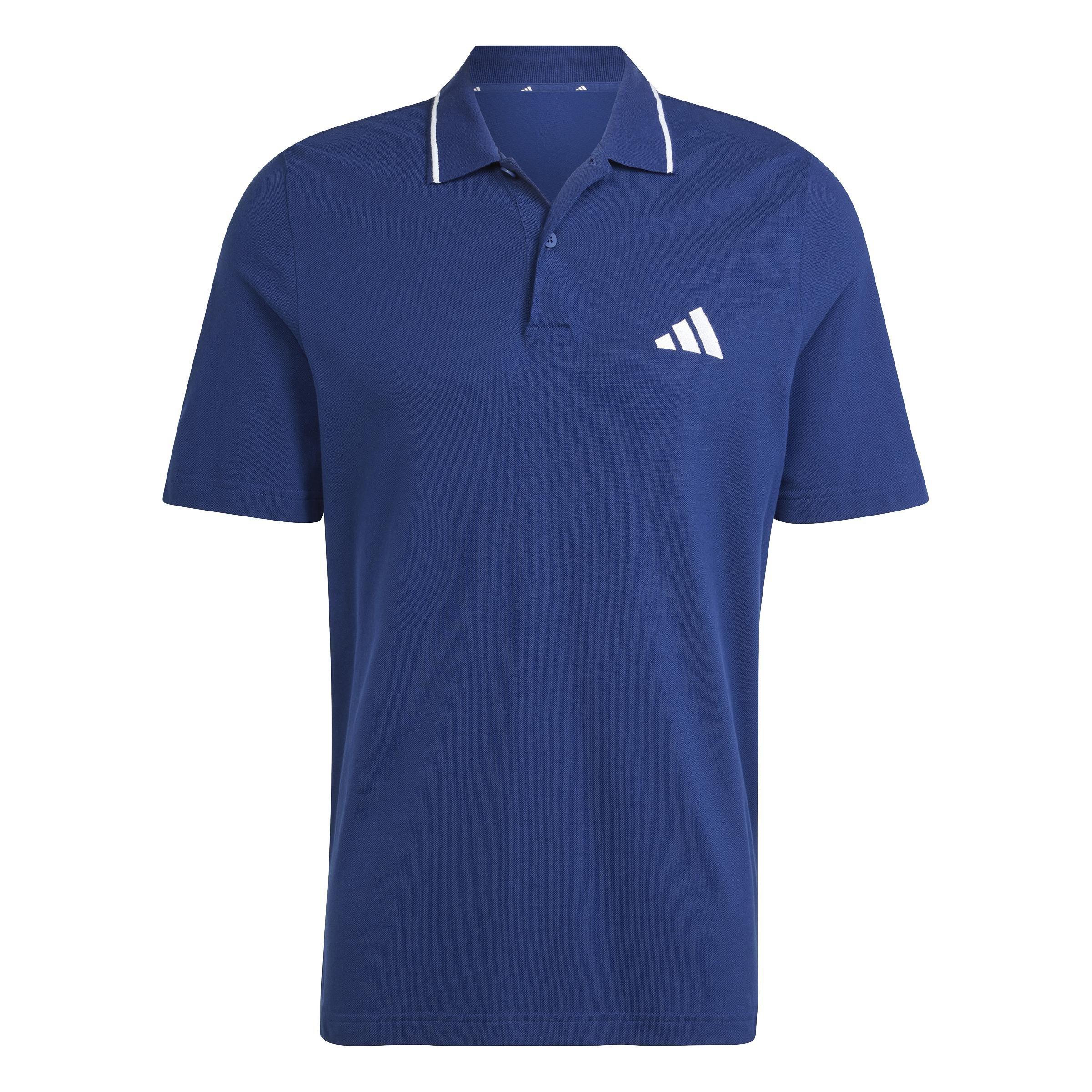 Essentials Small Logo Piqué Polo Shirt, Blue, , large image number 0