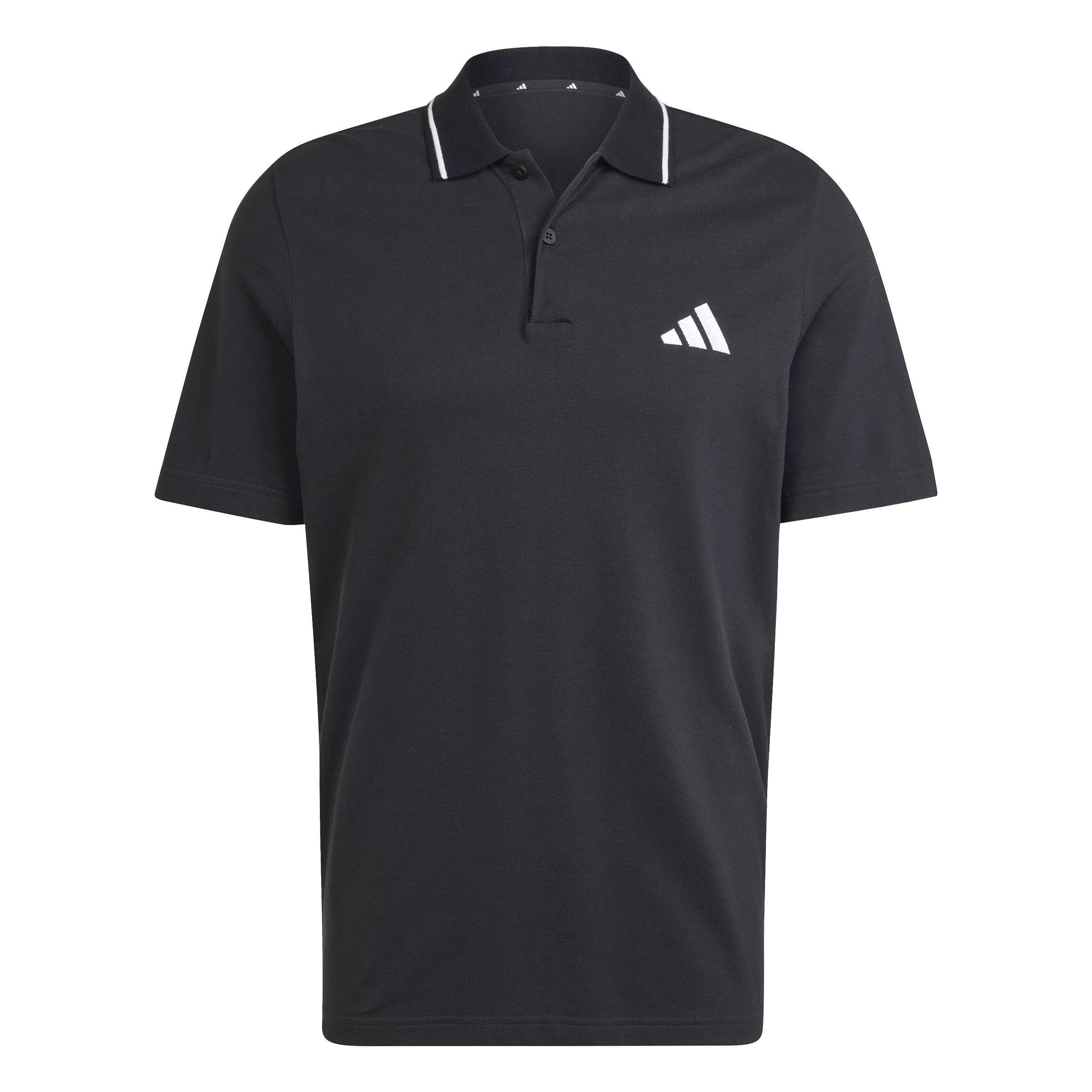 Essentials Small Logo Piqué Polo Shirt, Black, , large image number 0