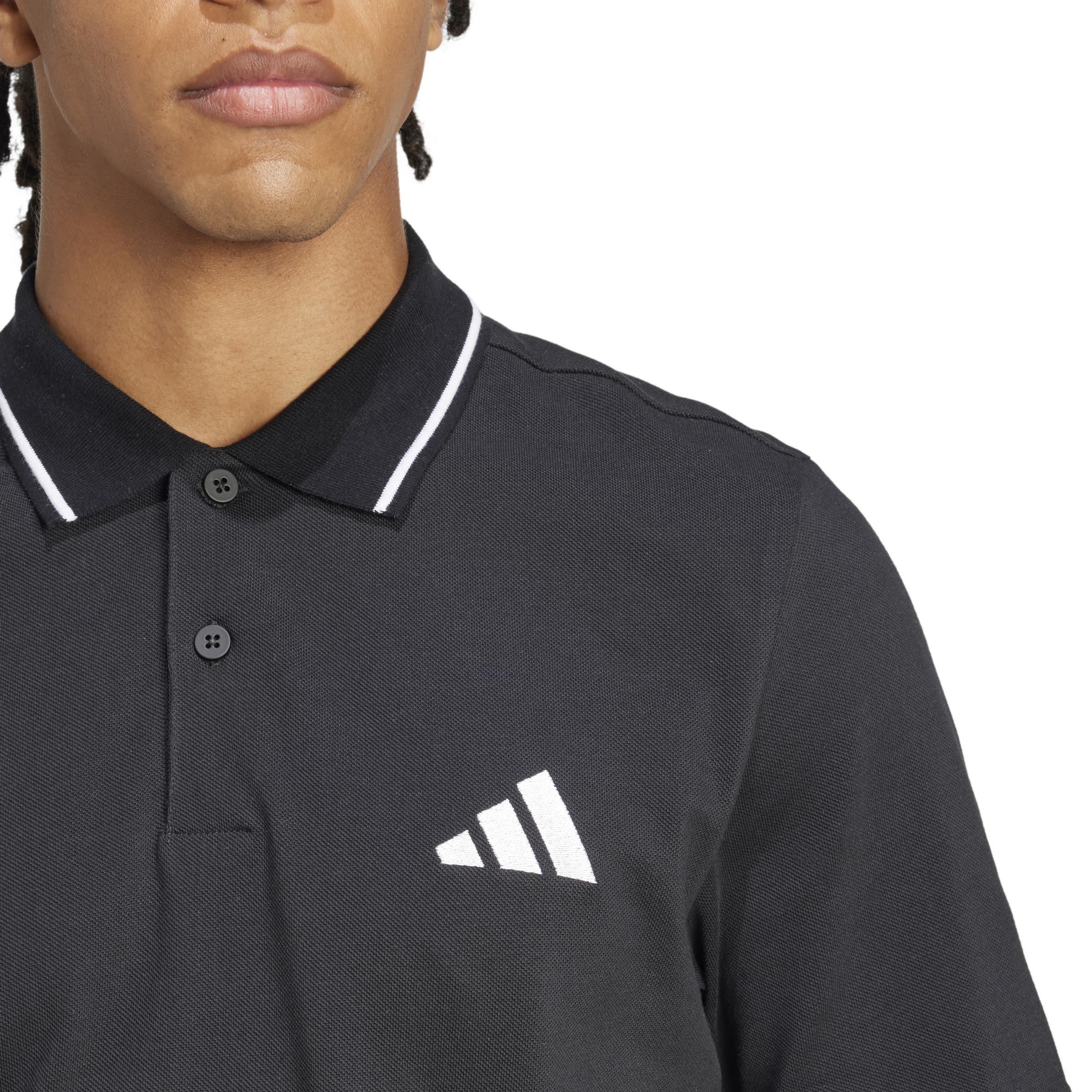 Essentials Small Logo Piqué Polo Shirt, Black, , large image number 3