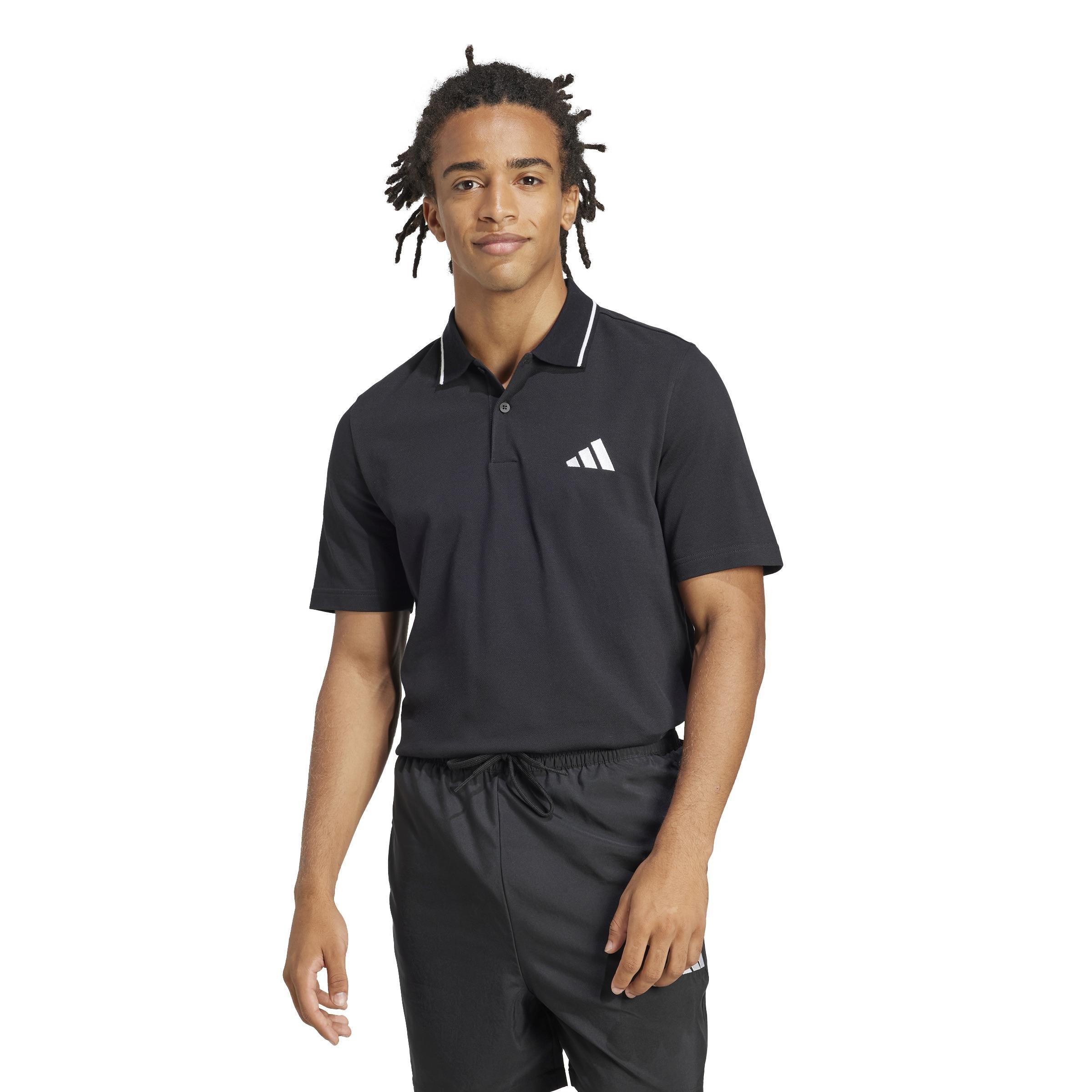 Essentials Small Logo Piqué Polo Shirt, Black, , large image number 5