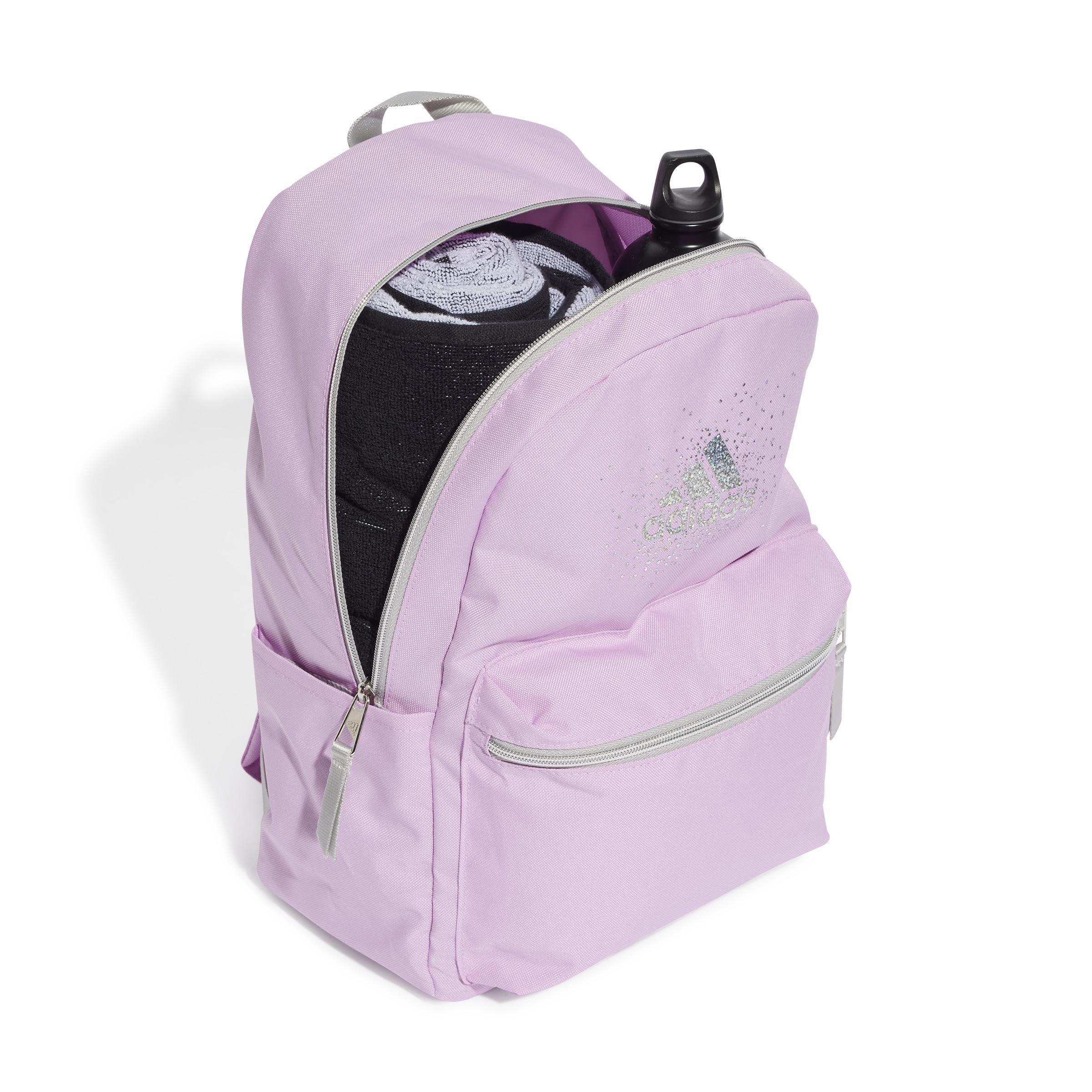 Kids Winter Glam Backpack, Purple, A701_ONE, large image number 2