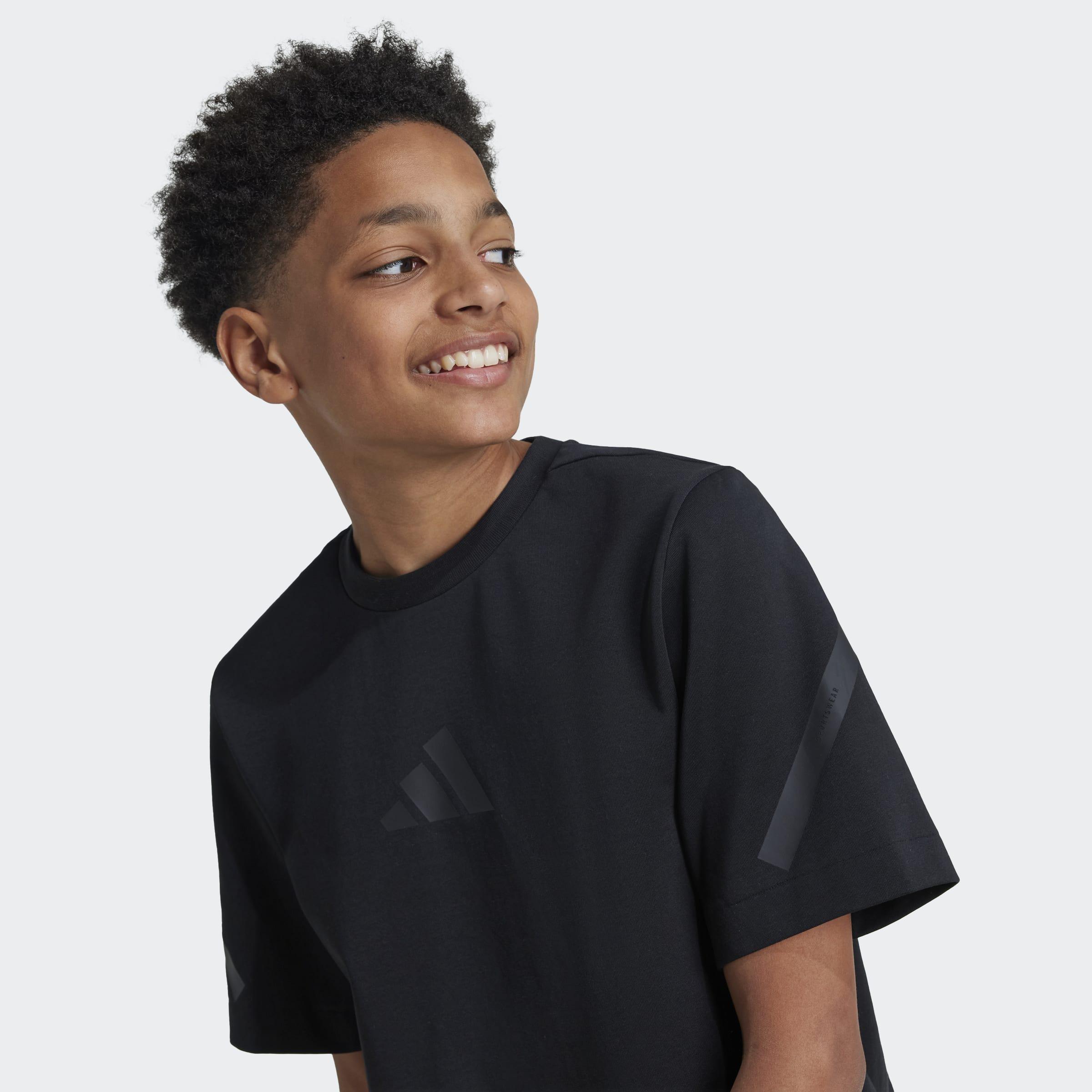 Kids Unisex Adidas Z.N.E. T-Shirt, Black, A701_ONE, large image number 2