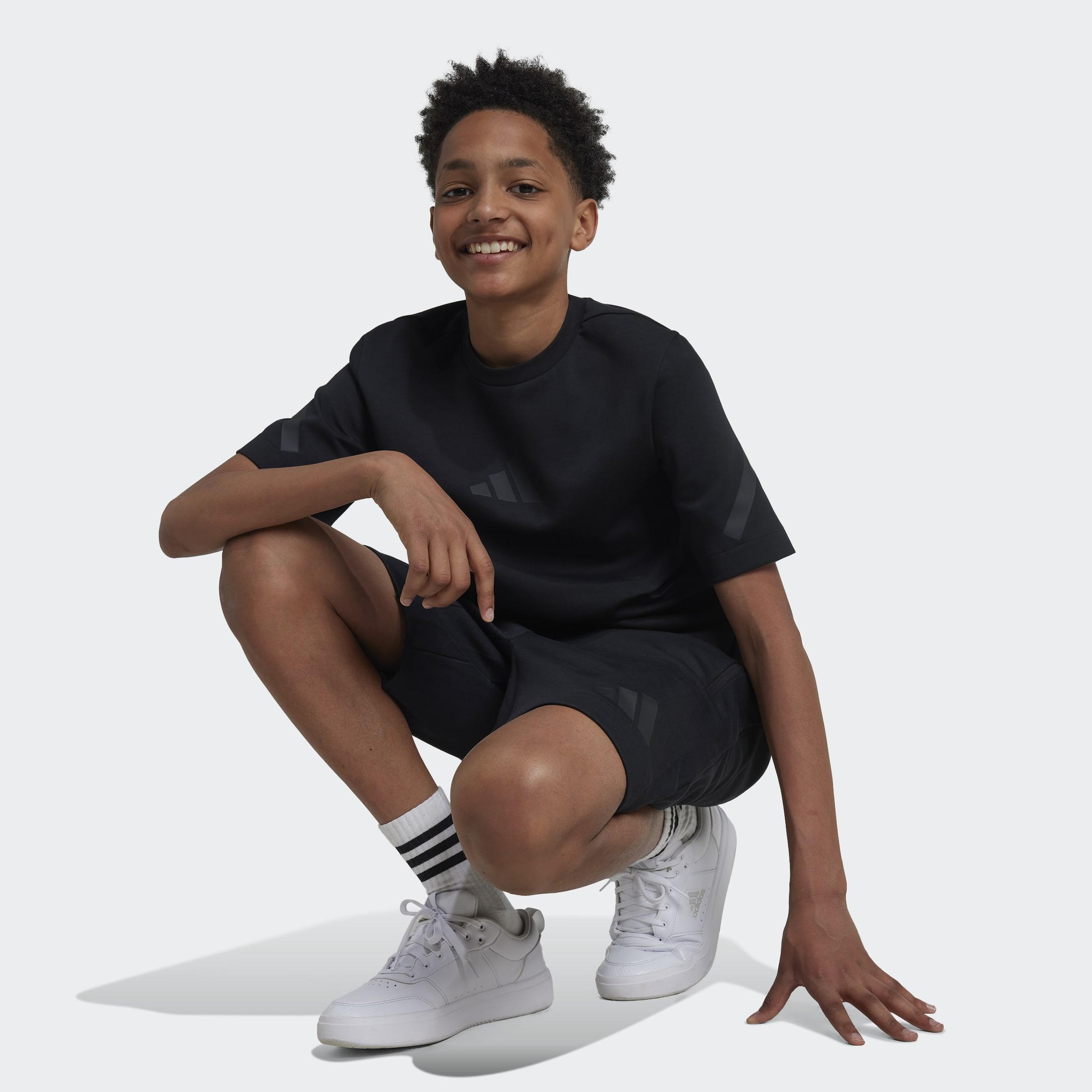 Kids Unisex Adidas Z.N.E. T-Shirt, Black, A701_ONE, large image number 5