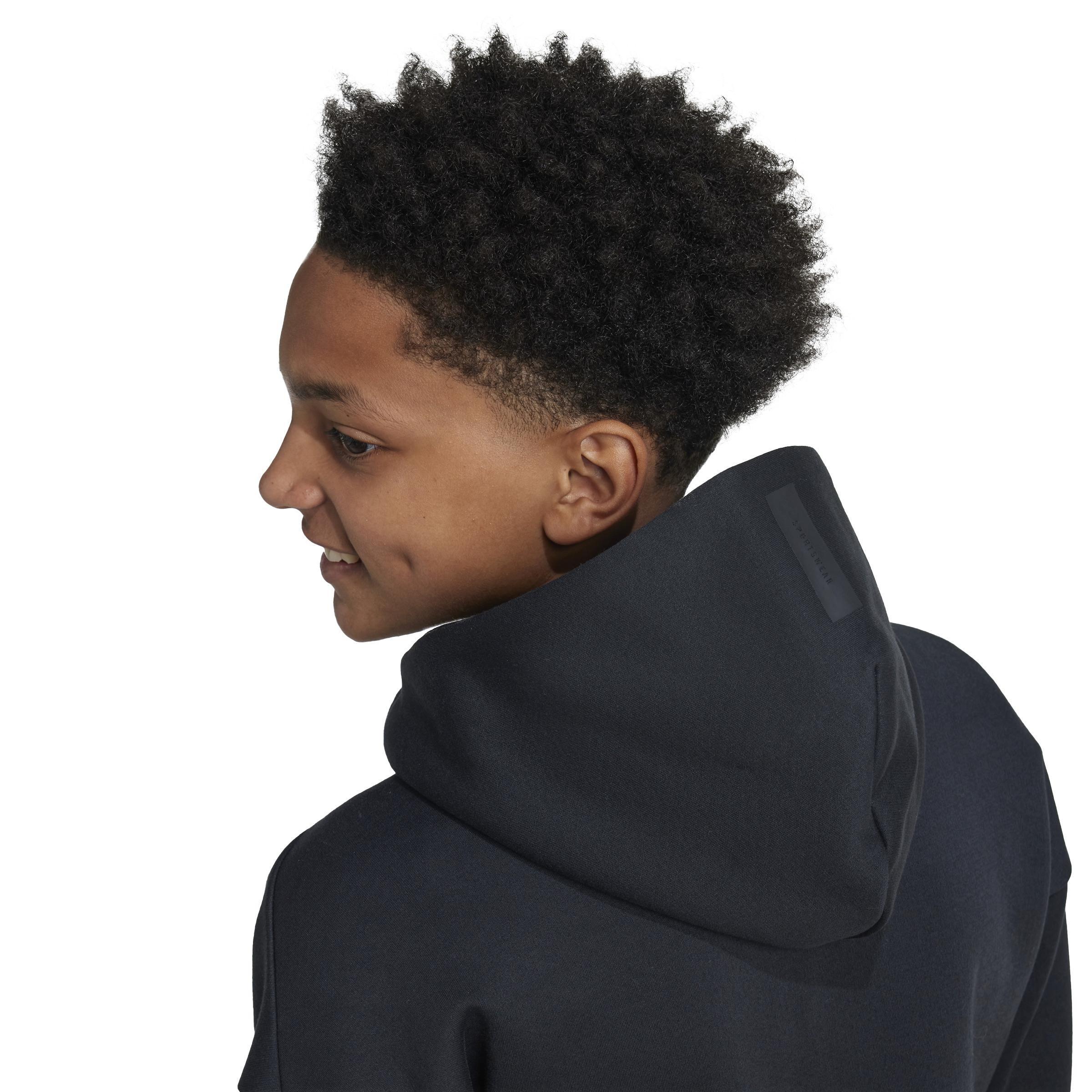 Unisex Kids adidas Z.N.E. Full-Zip Hooded Track Jacket, Black, A701_ONE, large image number 8