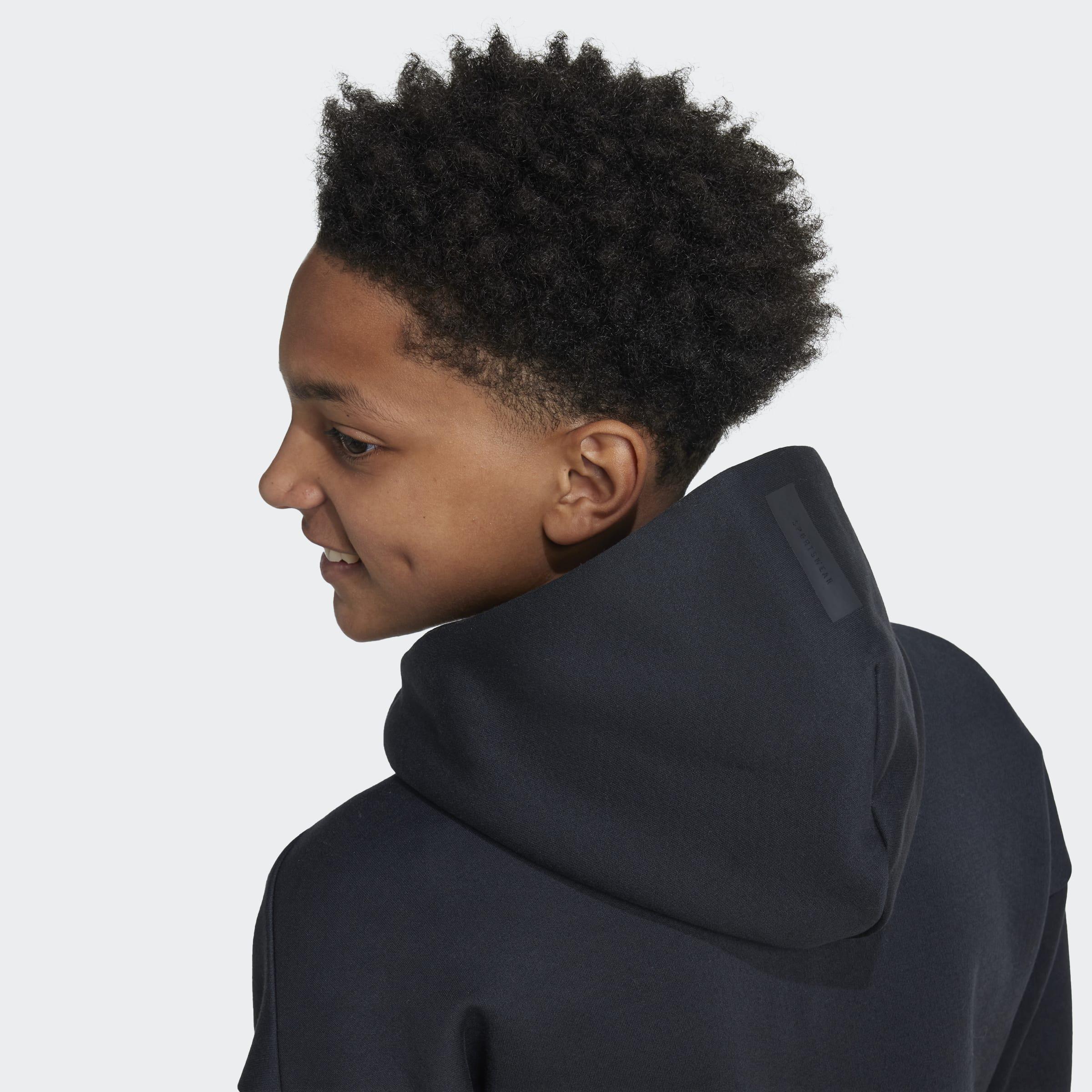 Unisex Kids adidas Z.N.E. Full-Zip Hooded Track Jacket, Black, A701_ONE, large image number 9