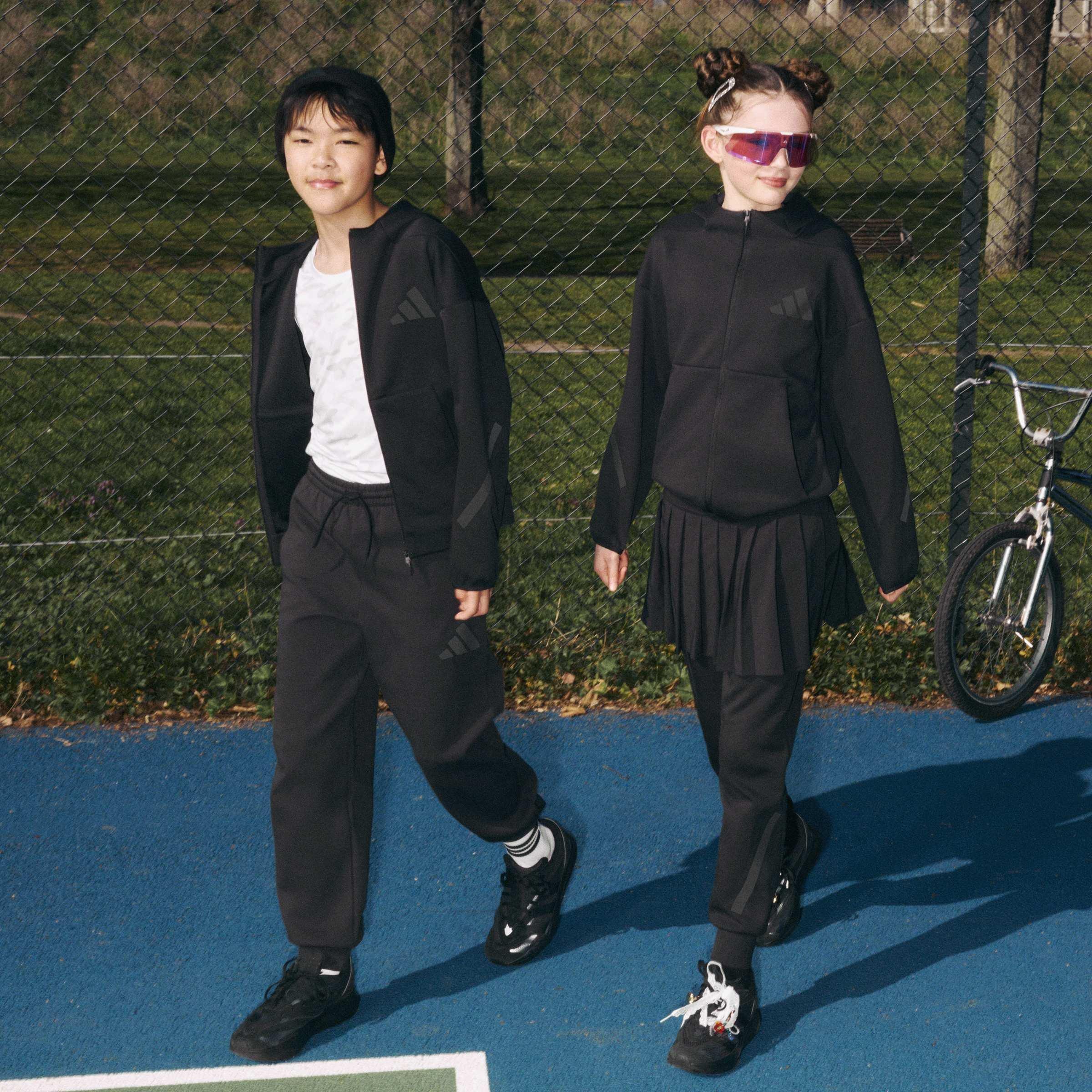 Unisex Kids adidas Z.N.E. Full-Zip Hooded Track Jacket, Black, A701_ONE, large image number 14