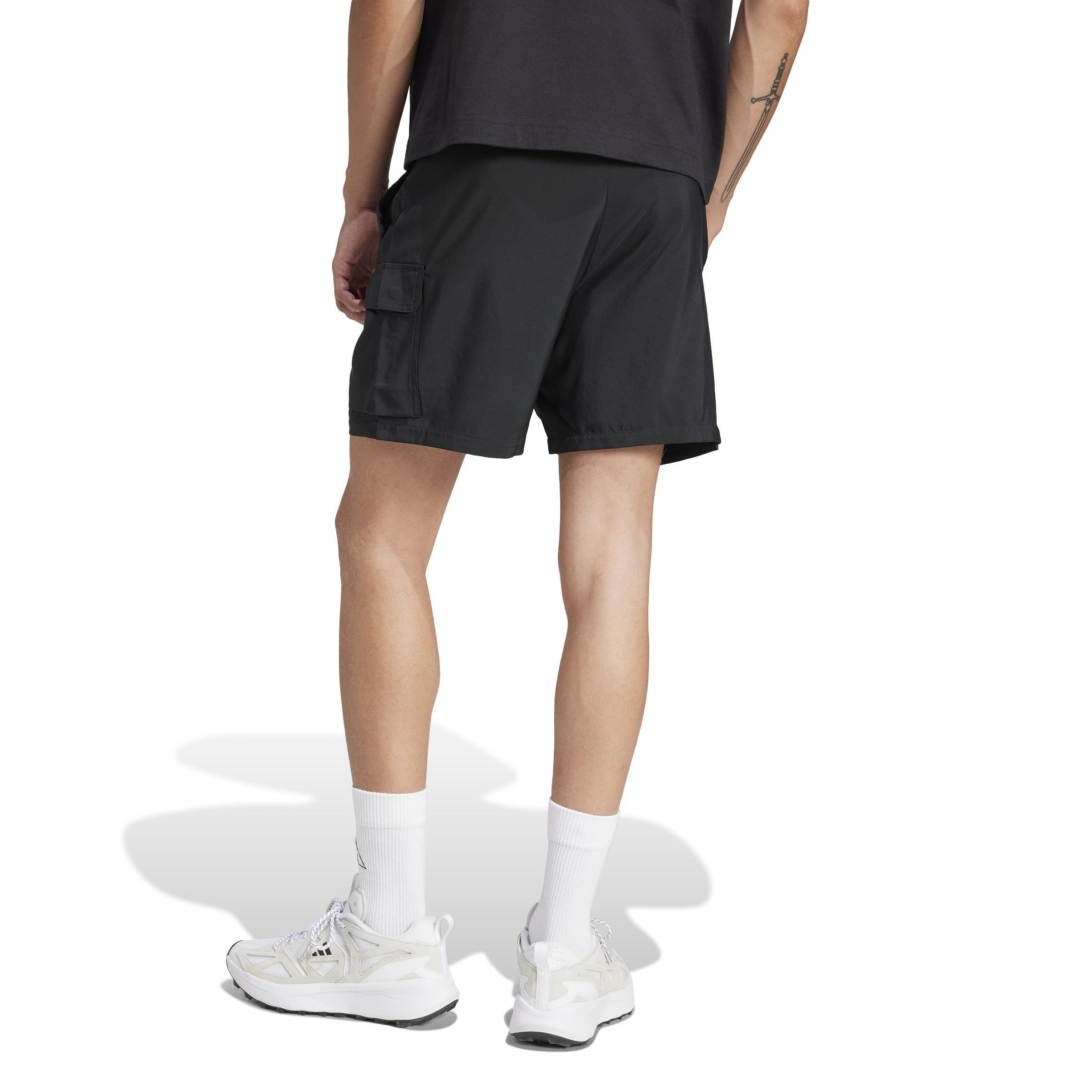 Essentials Small Logo Cargo Chelsea Shorts, Black, , large image number 2