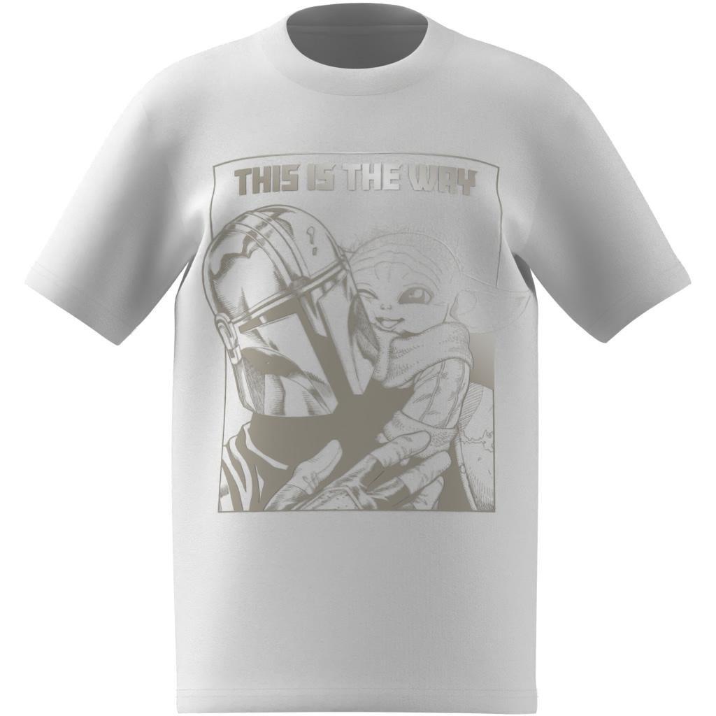 Unisex Kids adidas x Star Wars The Mandalorian Graphic T-Shirt, White, , large image number 11