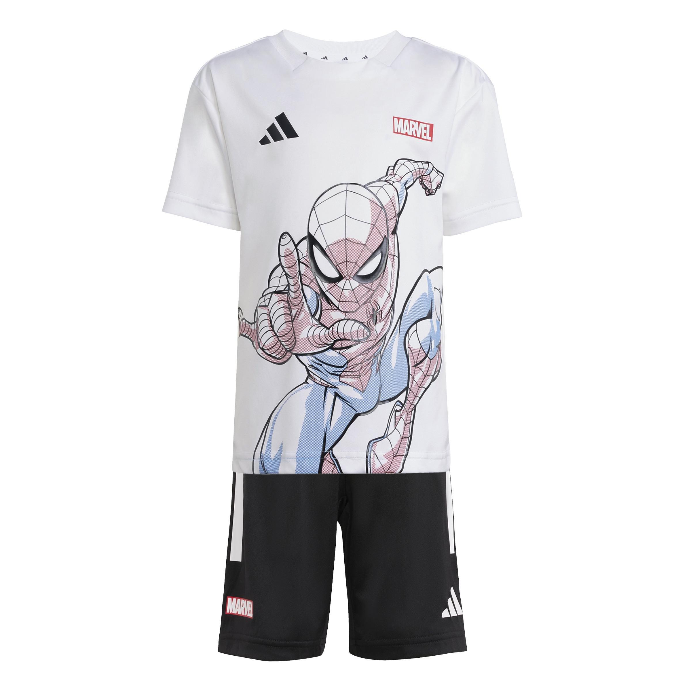 Unisex adidas x Marvel Spider-Man Tee Set Kids, White, A701_ONE, large image number 0