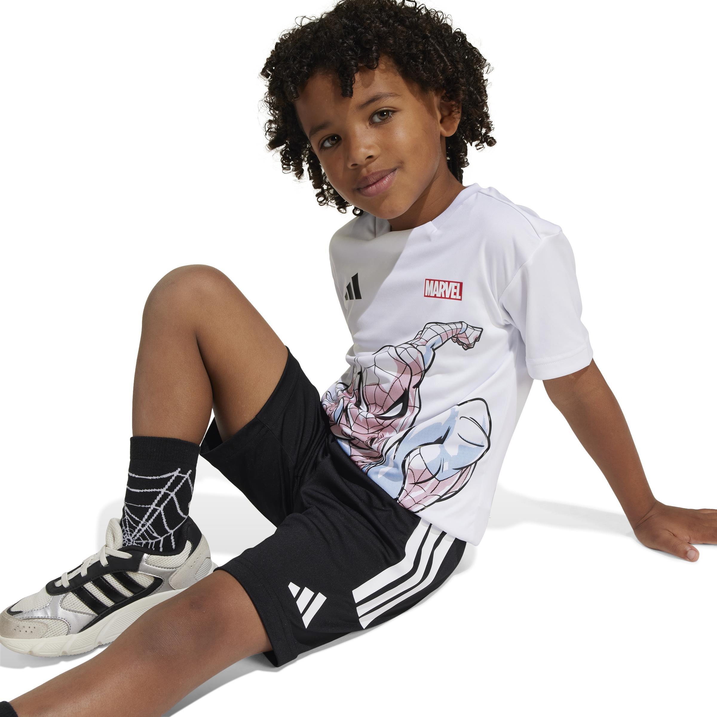 Unisex adidas x Marvel Spider-Man Tee Set Kids, White, A701_ONE, large image number 3