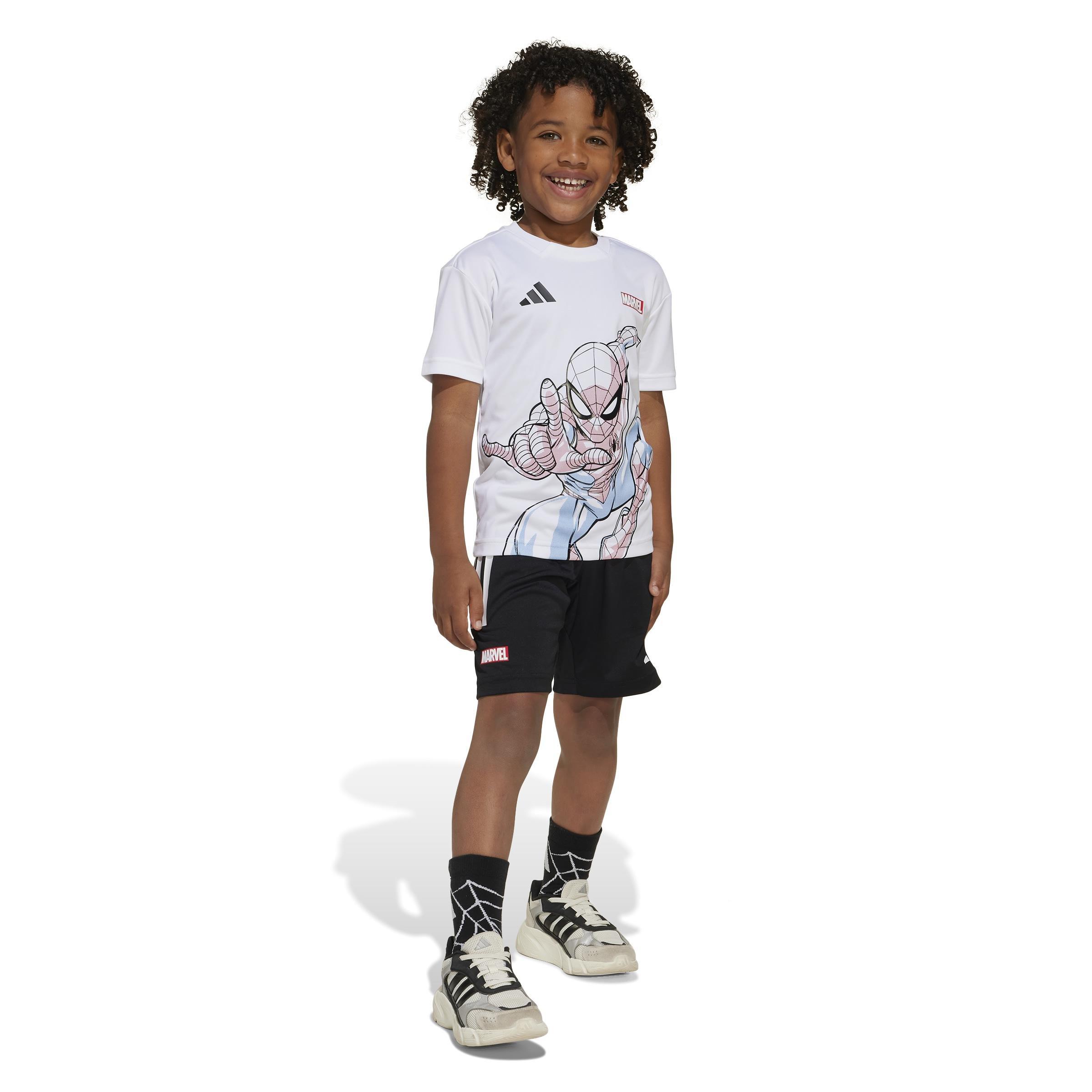 Unisex adidas x Marvel Spider-Man Tee Set Kids, White, A701_ONE, large image number 7