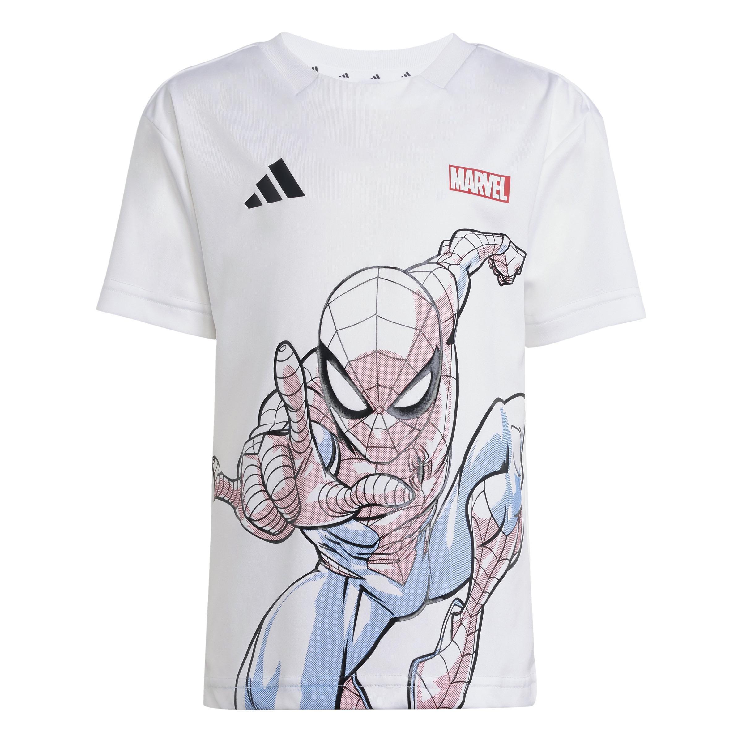 Unisex adidas x Marvel Spider-Man Tee Set Kids, White, A701_ONE, large image number 8