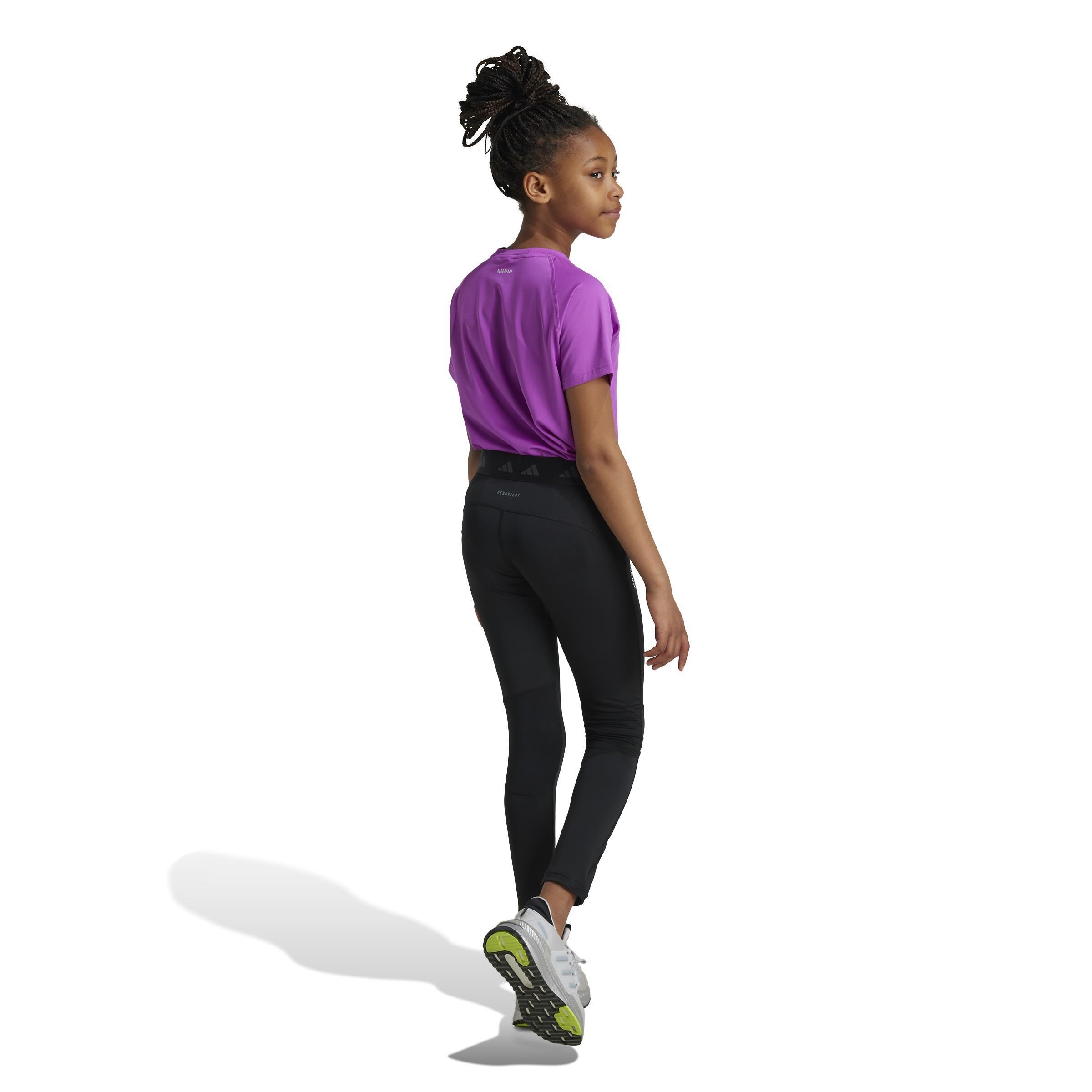 Unisex Kids TECHFIT Tights, Black, , large image number 2