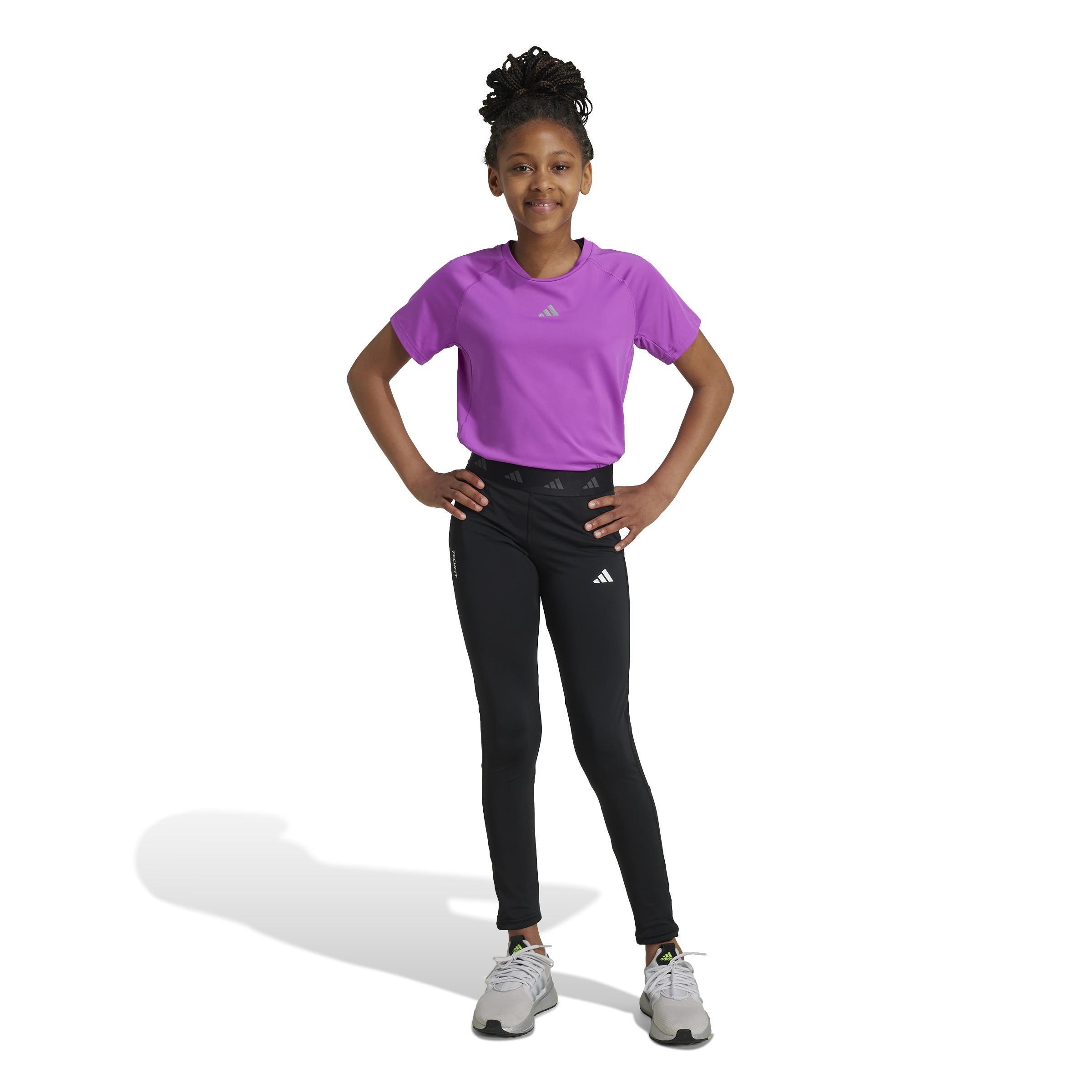Unisex Kids TECHFIT Tights, Black, , large image number 11