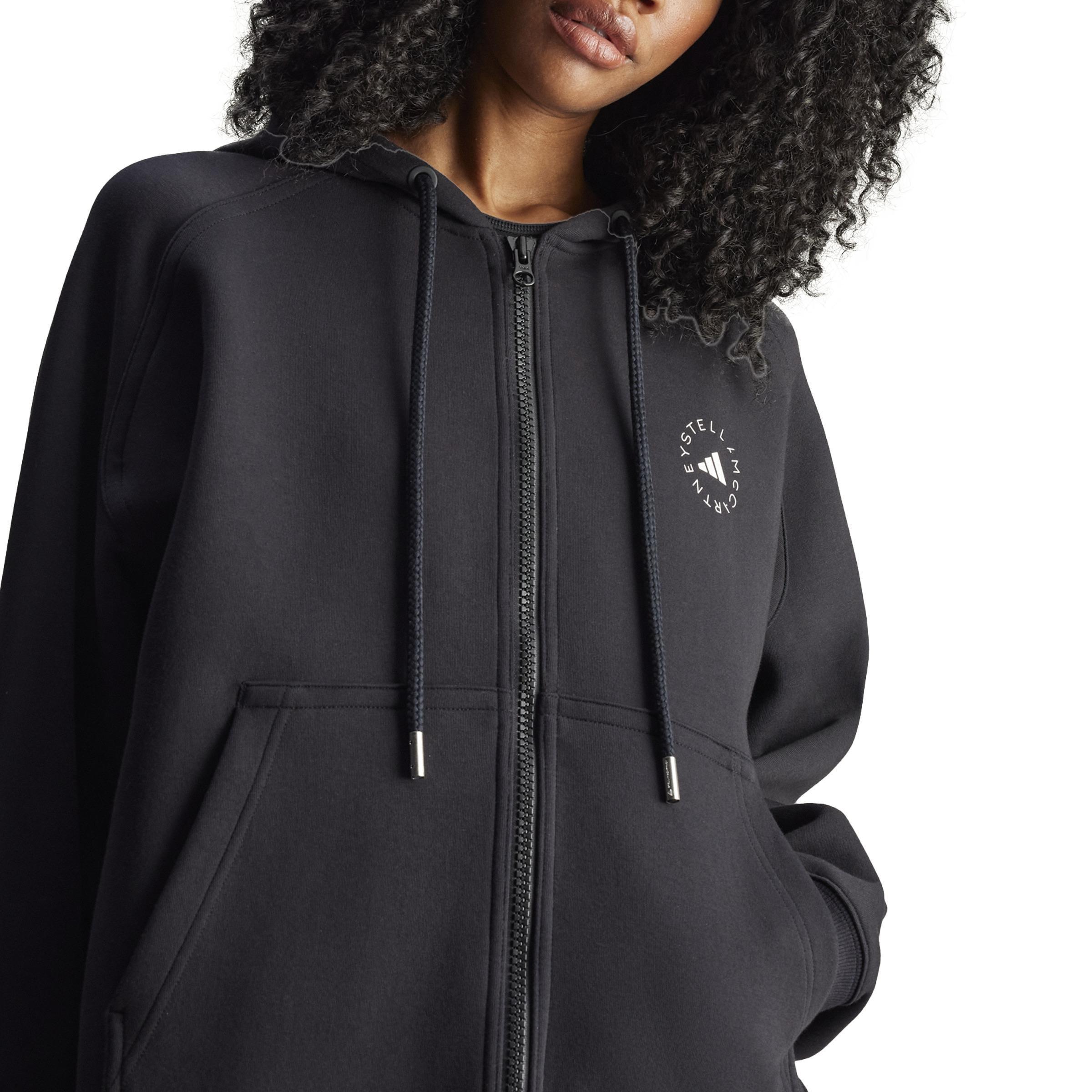 adidas by Stella McCartney Full-Zip Hoodie, Black, A701_ONE, large image number 3