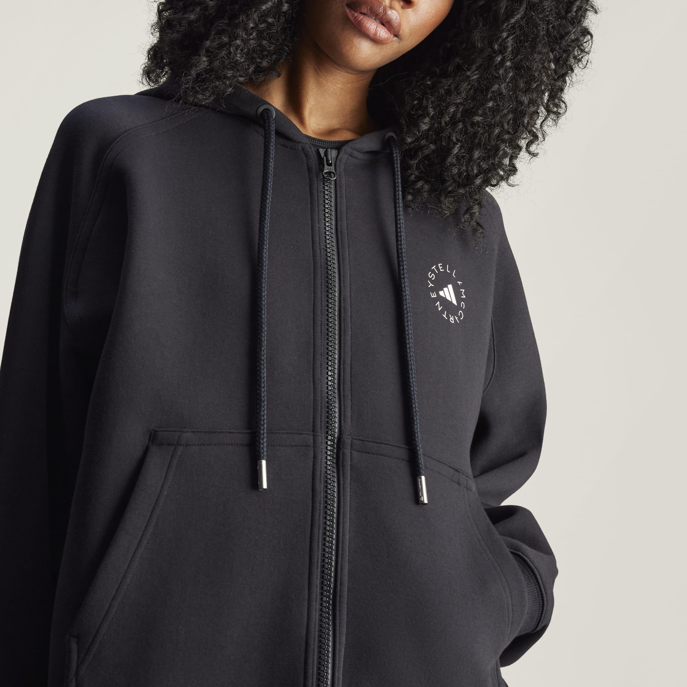 adidas by Stella McCartney Full-Zip Hoodie, Black, A701_ONE, large image number 3