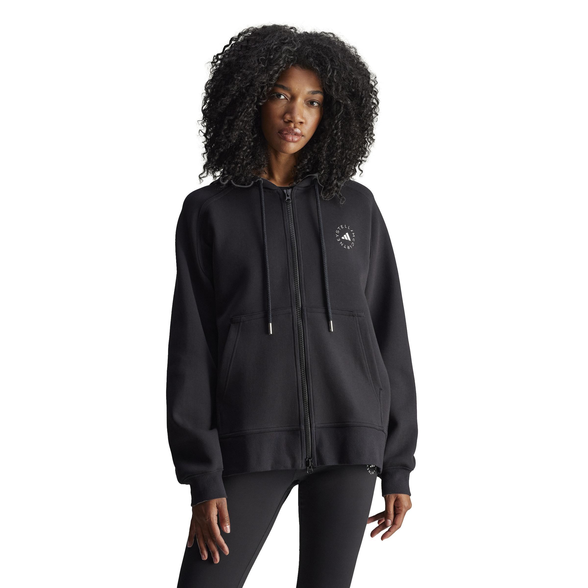 adidas by Stella McCartney Full-Zip Hoodie, Black, A701_ONE, large image number 13