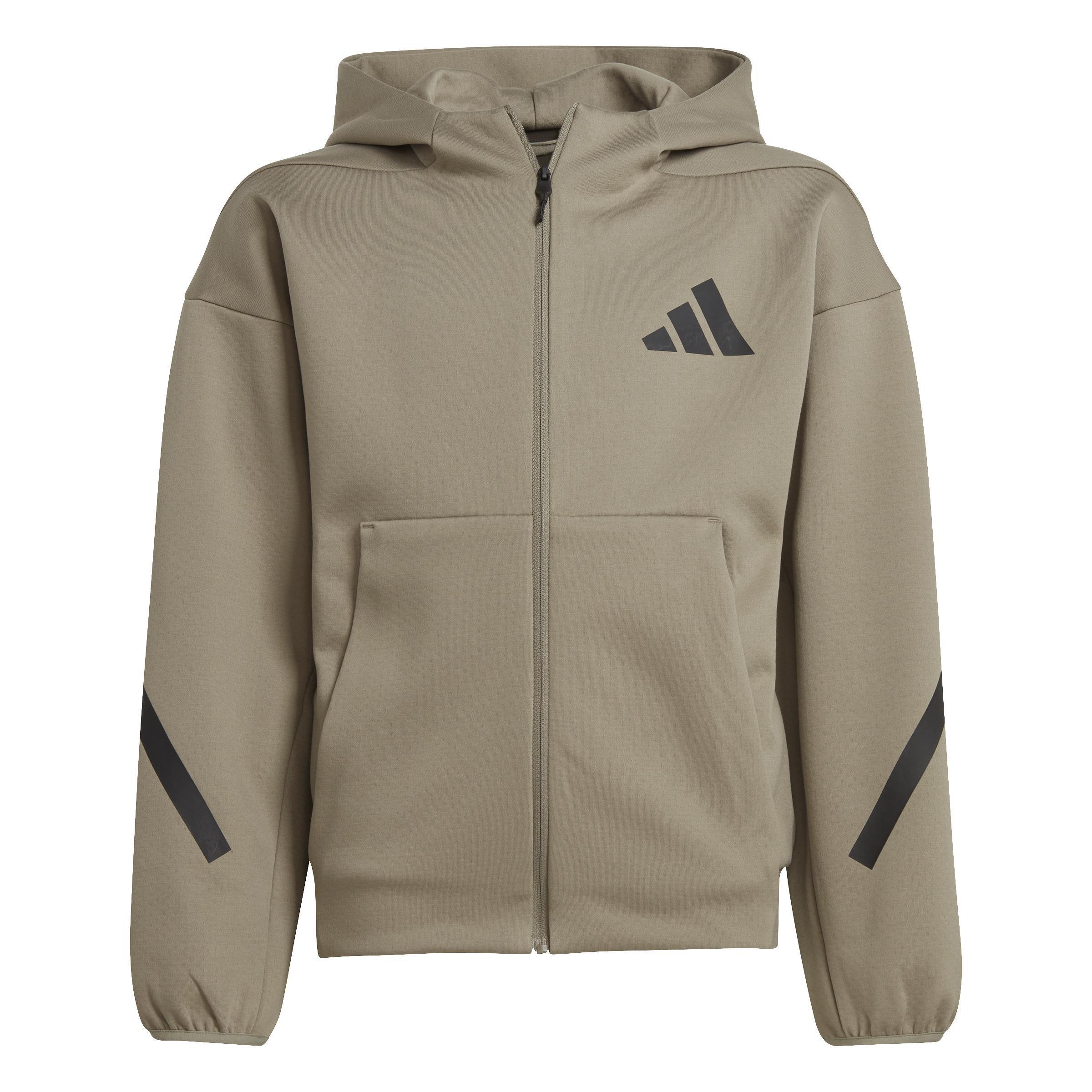 adidas Z.N.E. Full-Zip Hooded Track Jacket, Brown, A701_ONE, large image number 0