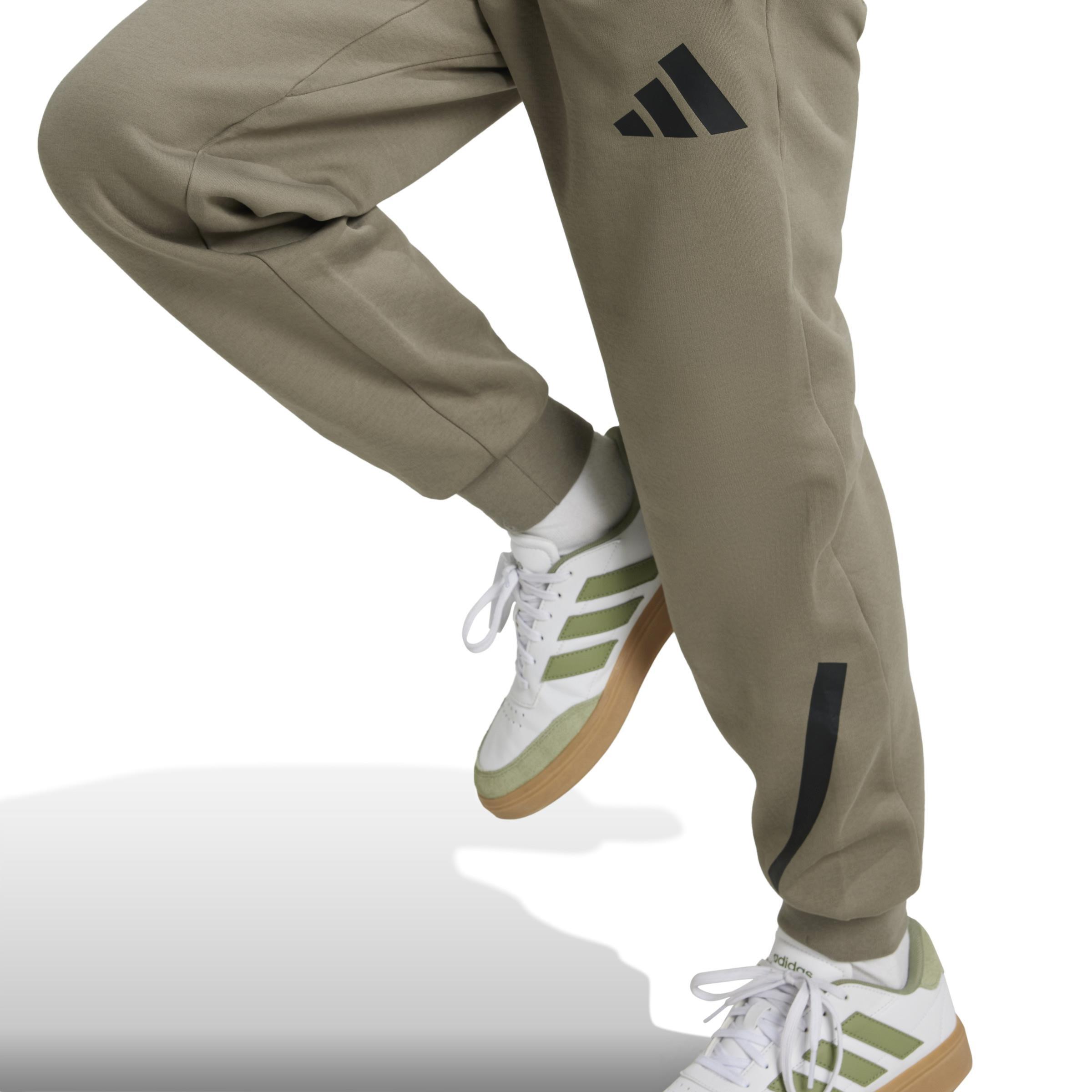 adidas Z.N.E. Tapered-Leg Tracksuit Bottoms, Brown, A701_ONE, large image number 5