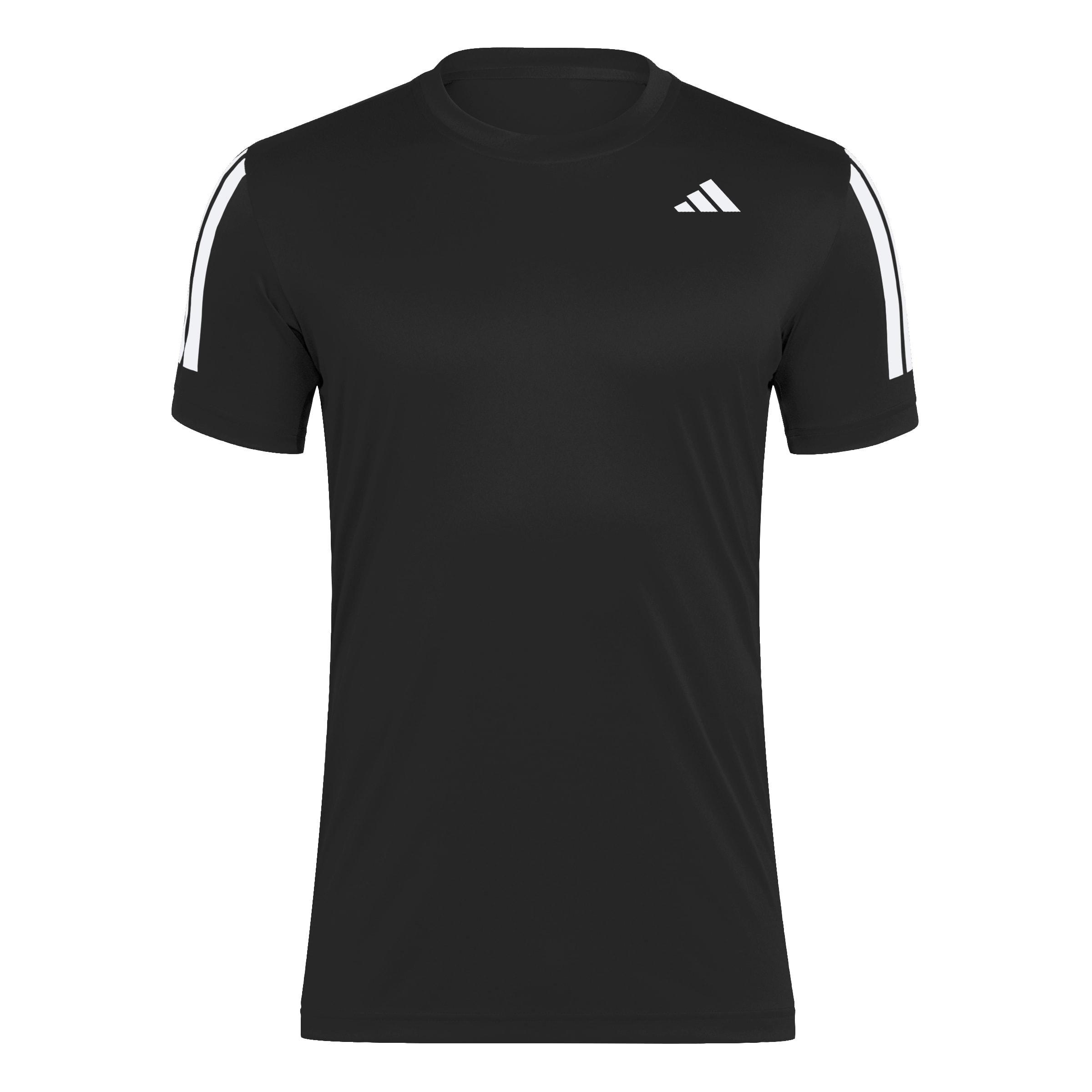Club Tennis Climacool 3-Stripes T-Shirt, Black, A701_ONE, large image number 0