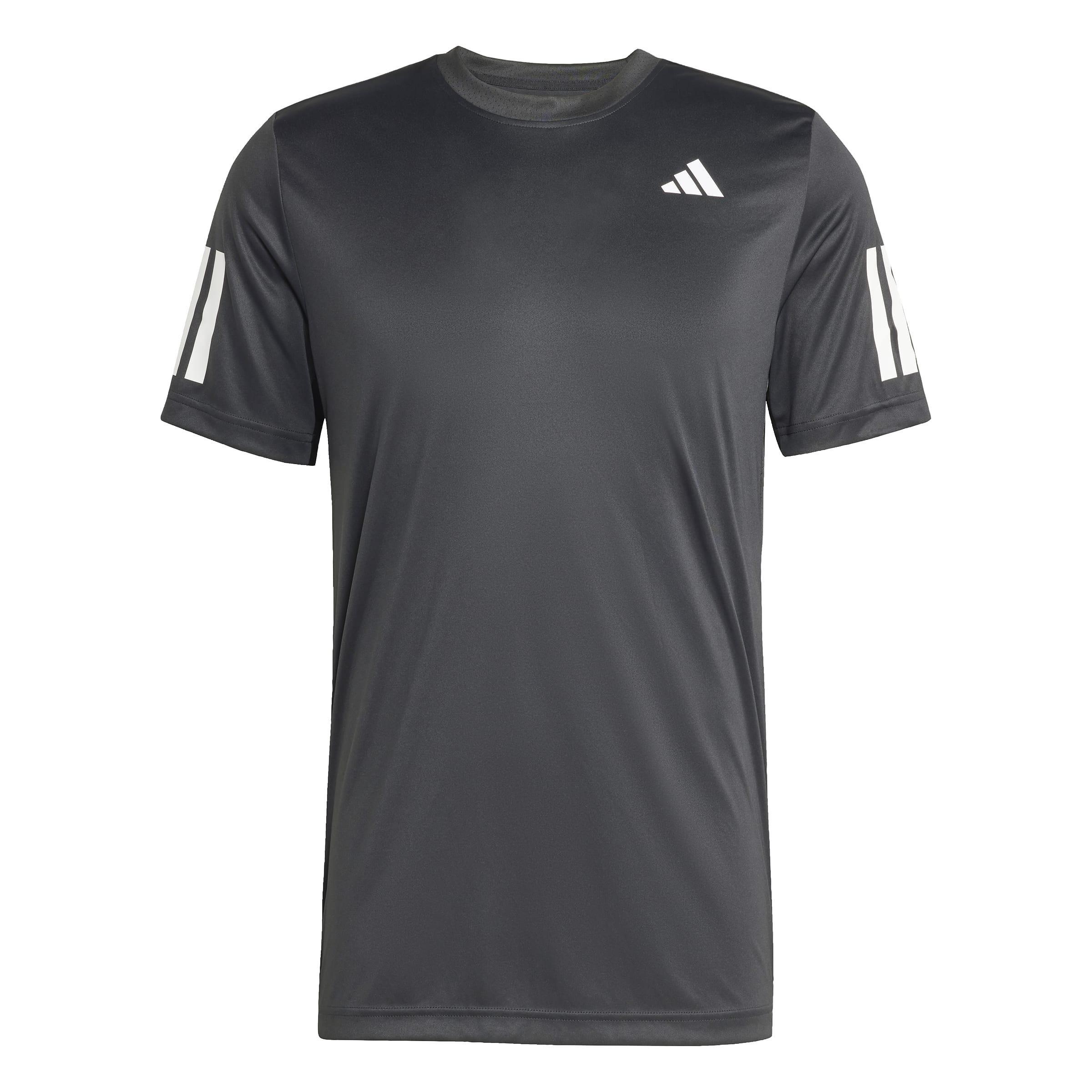 Club Tennis Climacool 3-Stripes T-Shirt, Black, A701_ONE, large image number 1