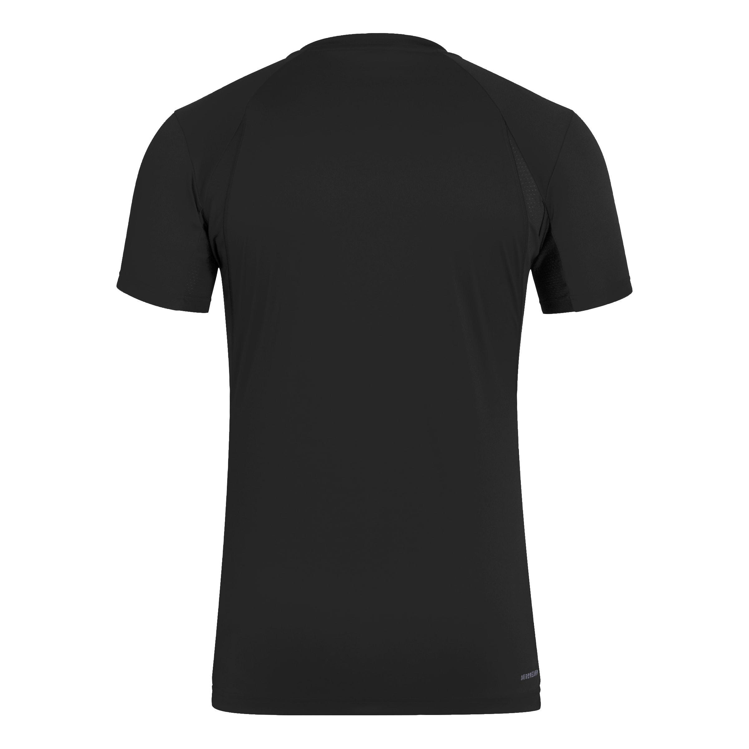Club Tennis Climacool 3-Stripes T-Shirt, Black, A701_ONE, large image number 3
