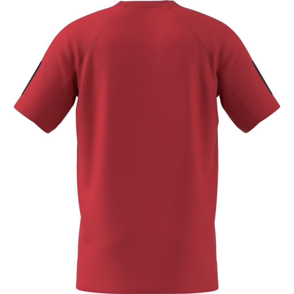 Club Tennis Climacool 3-Stripes T-Shirt, Red, A701_ONE, large image number 6