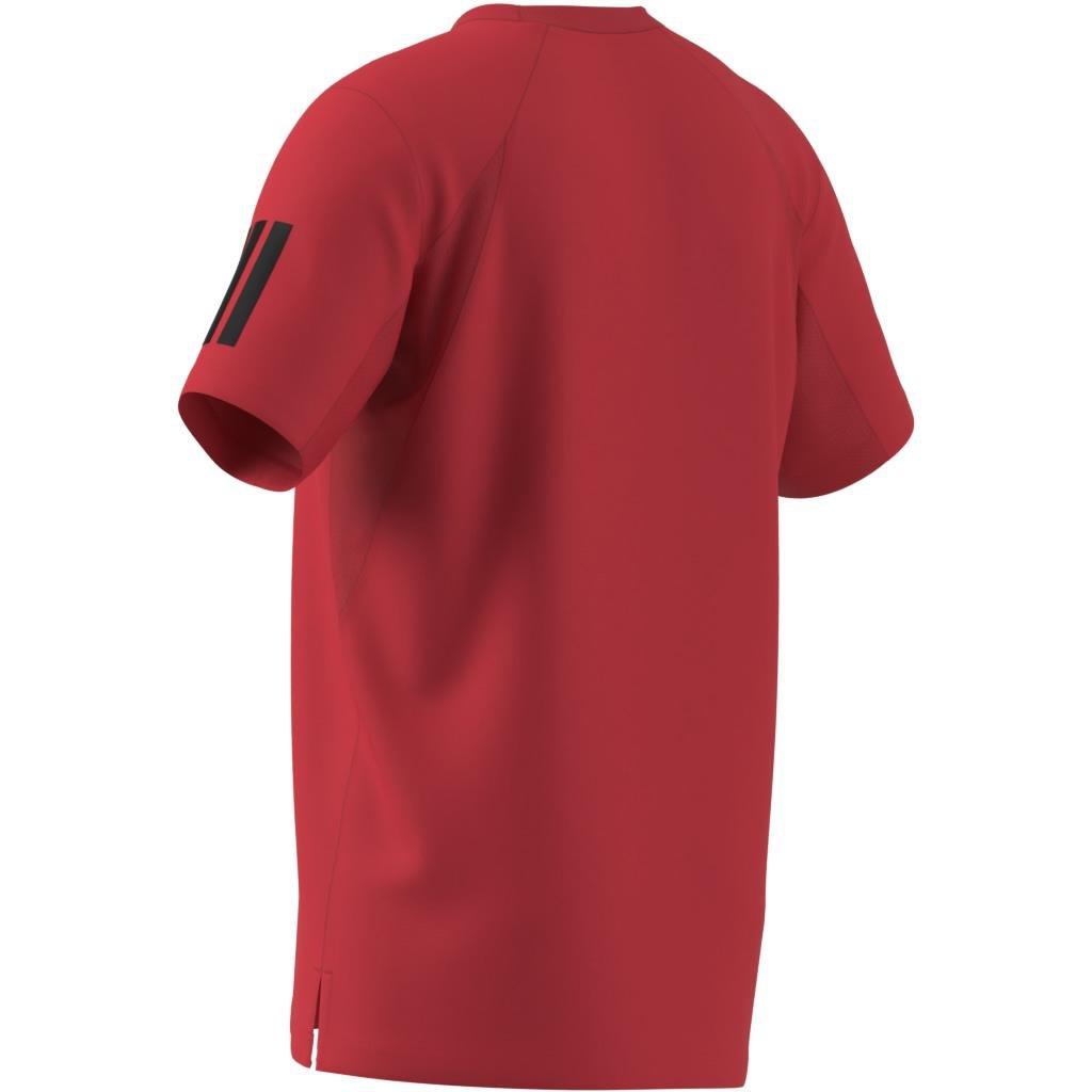 Club Tennis Climacool 3-Stripes T-Shirt, Red, A701_ONE, large image number 7