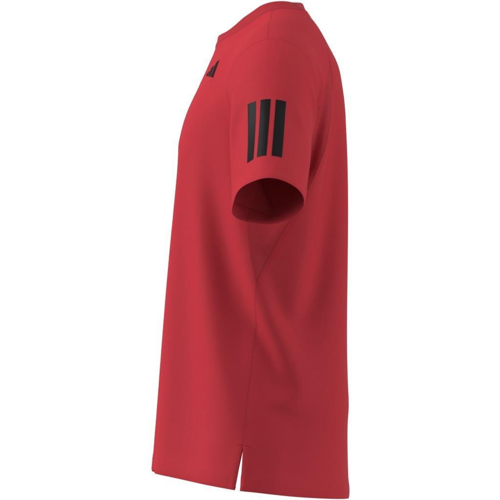 Club Tennis Climacool 3-Stripes T-Shirt, Red, A701_ONE, large image number 8