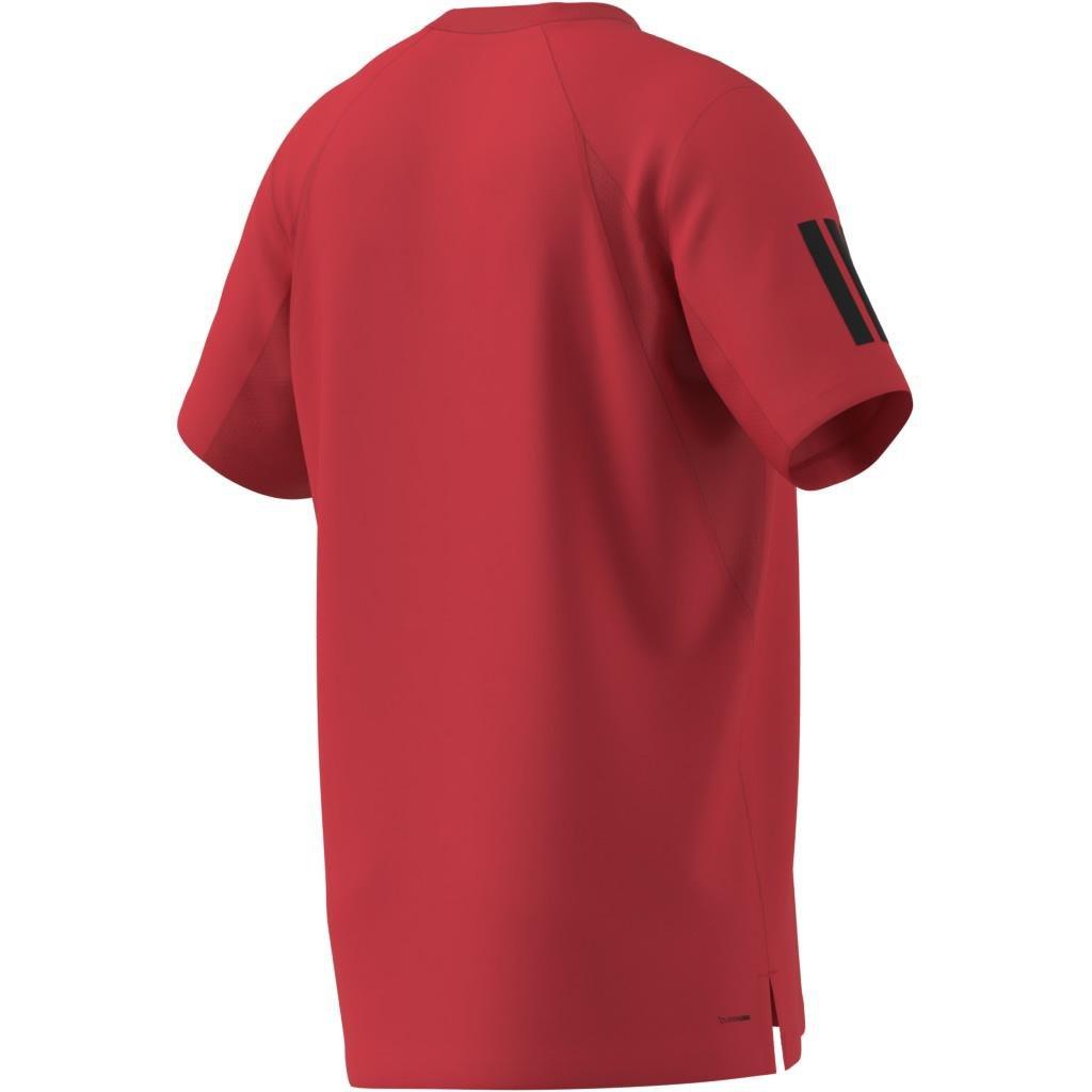 Club Tennis Climacool 3-Stripes T-Shirt, Red, A701_ONE, large image number 9